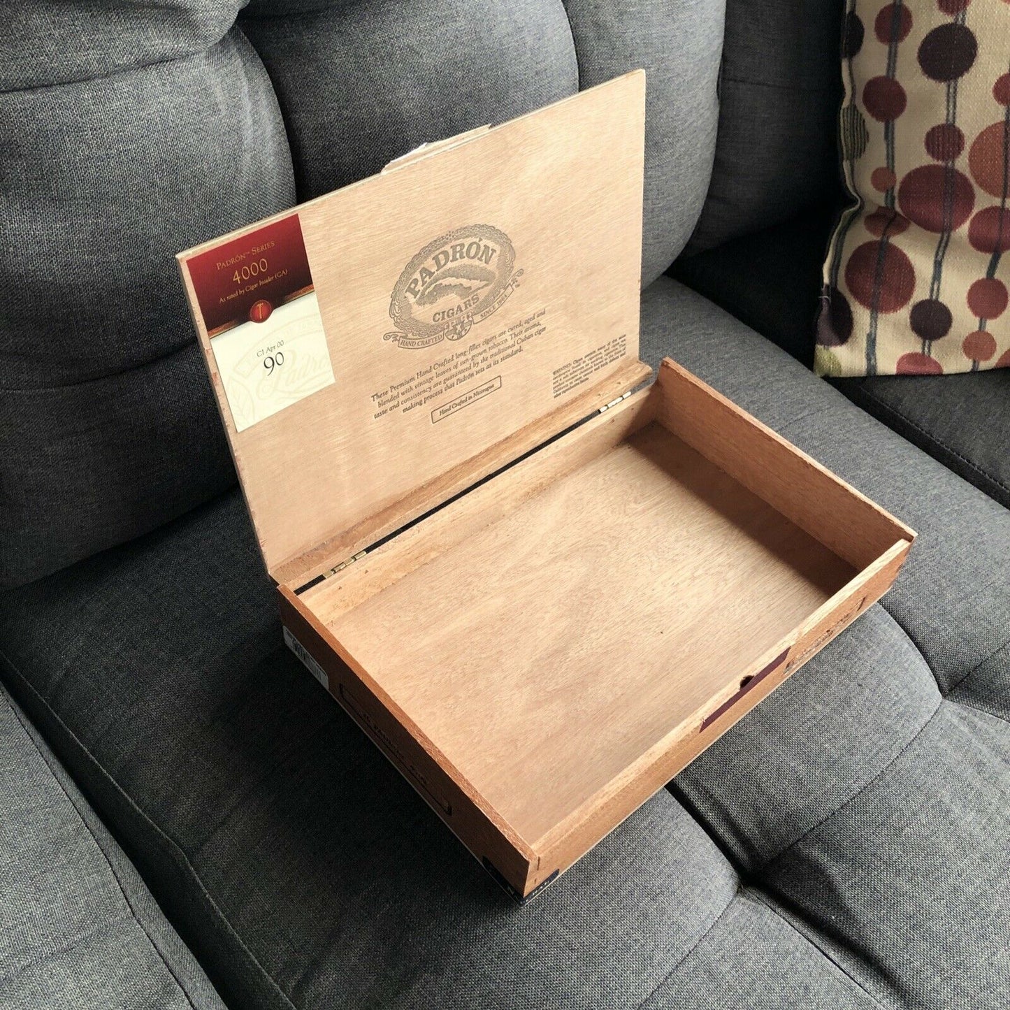 Padron 4000 Empty Wooden Cigar Box 11x7x2