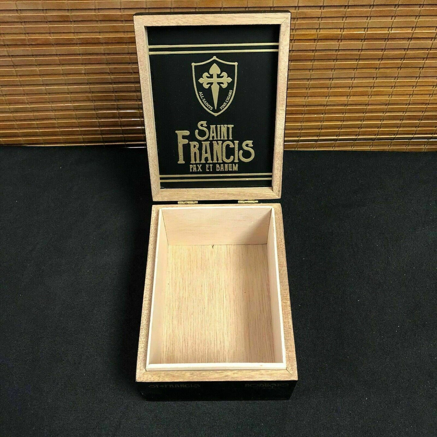 All Saints Cigars Saint Francis Toro Empty Wooden Cigar Box 5x7.5x3