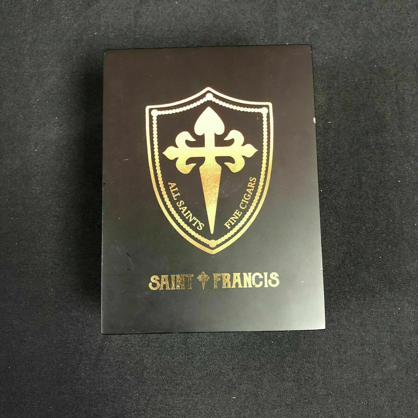 All Saints Cigars Saint Francis Toro Empty Wooden Cigar Box 5x7.5x3