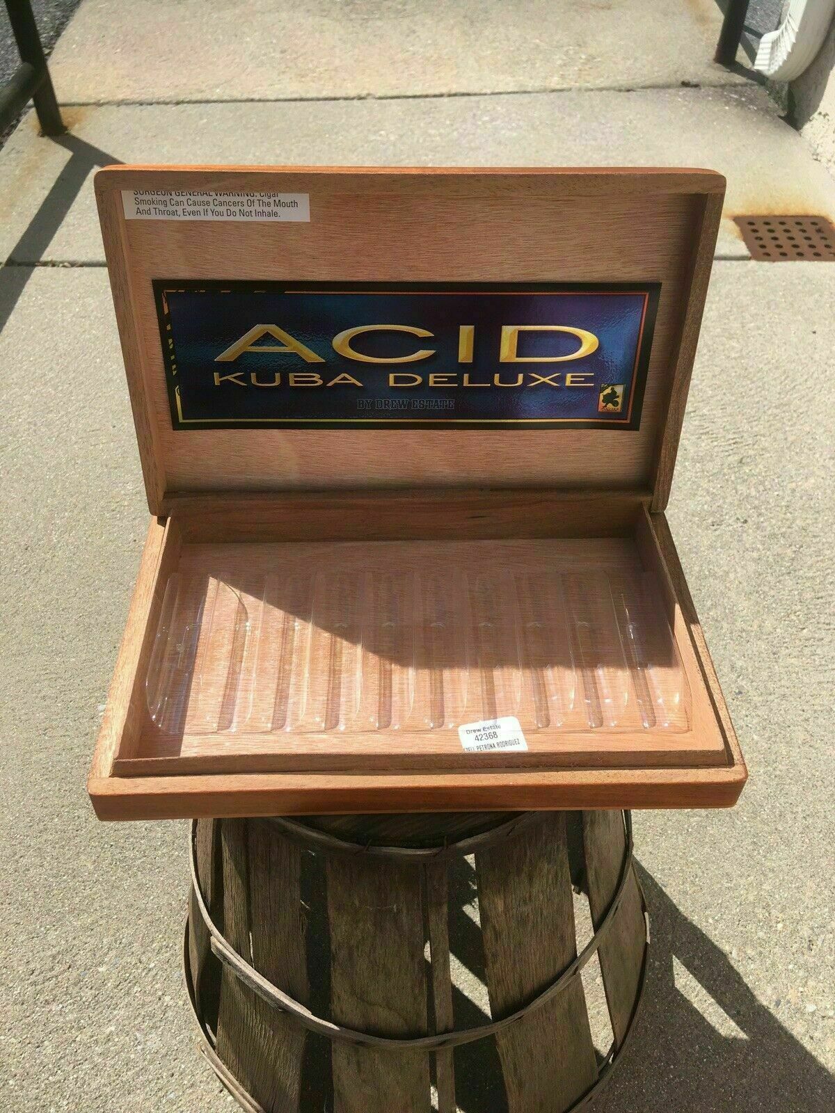 Acid Kuba Deluxe Empty Wooden Cigar Box 11.75x7.5x2