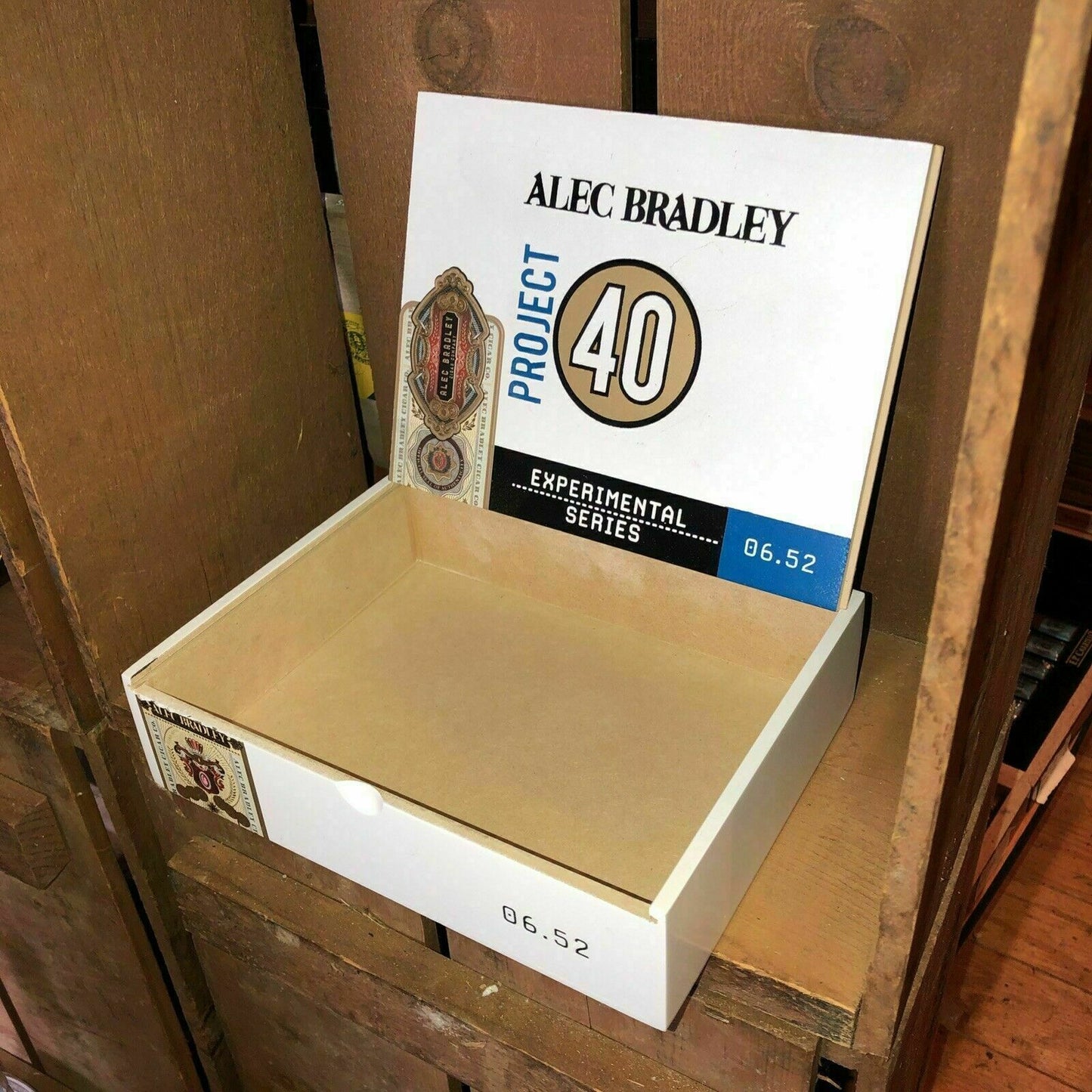 Alec Bradley Project 40 Toro Empty Wooden Cigar Box 8.5x6.75x2