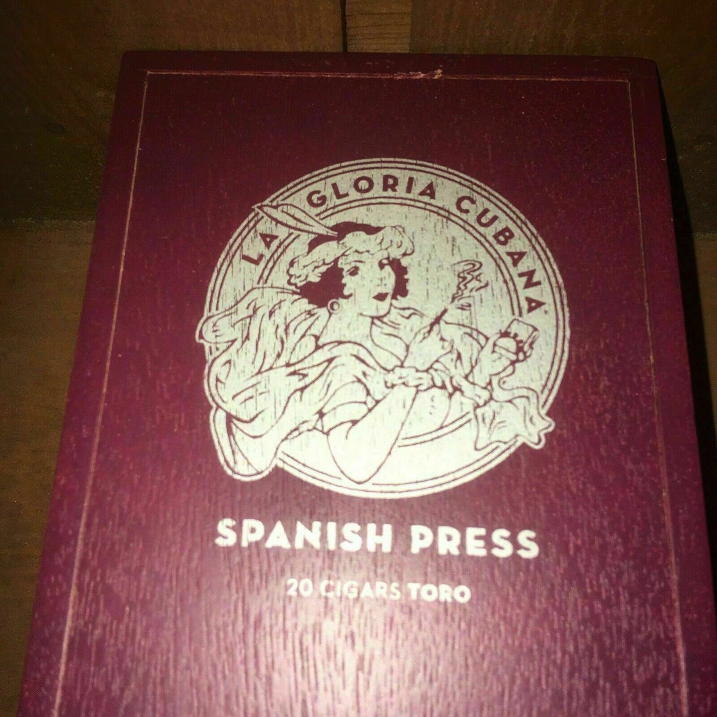 La Gloria Spanish Press Toro Empty Wooden Cigar Box 4.5x7x3