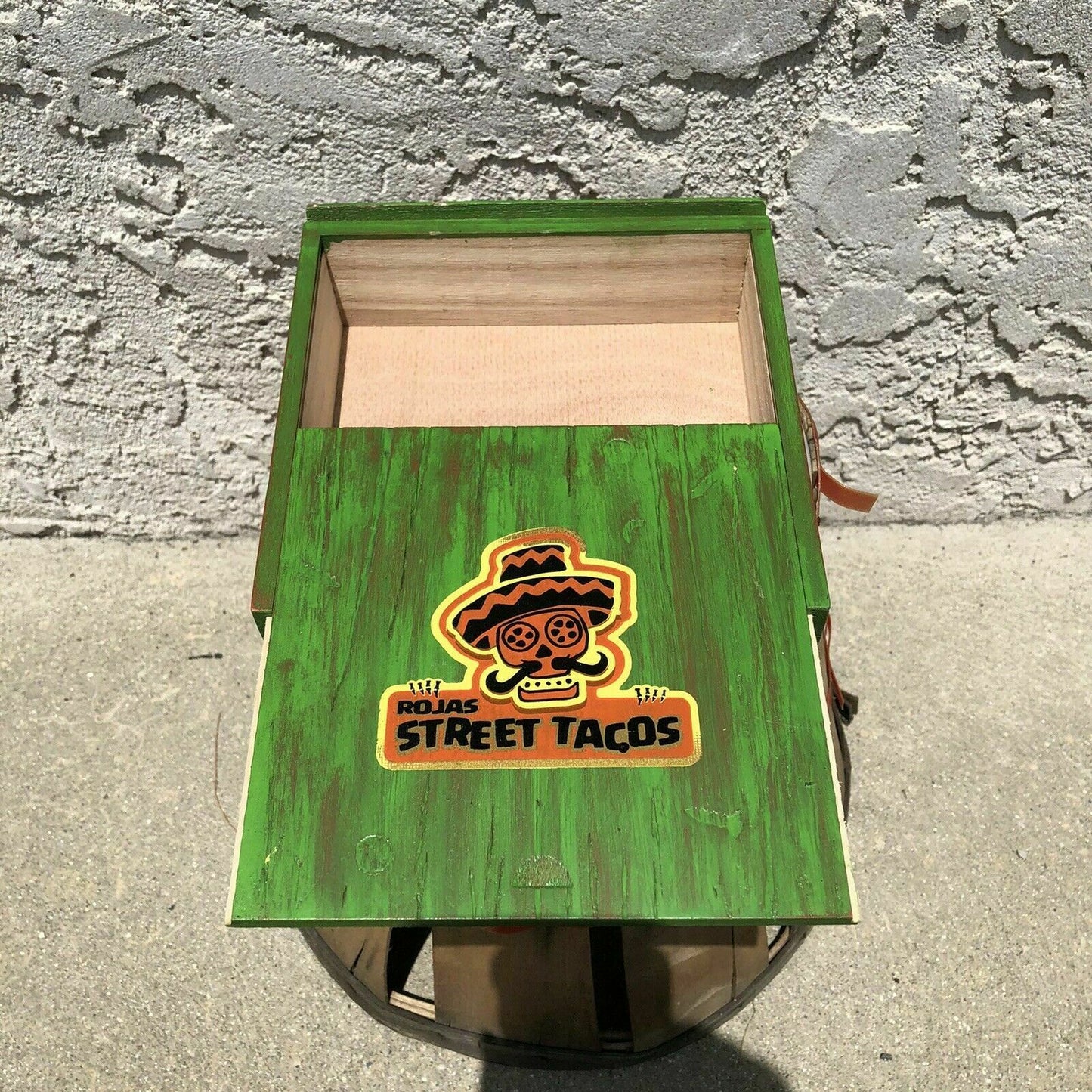 Rojas Green Street Tacos Robusto Empty Wooden Cigar Box 7x6x2