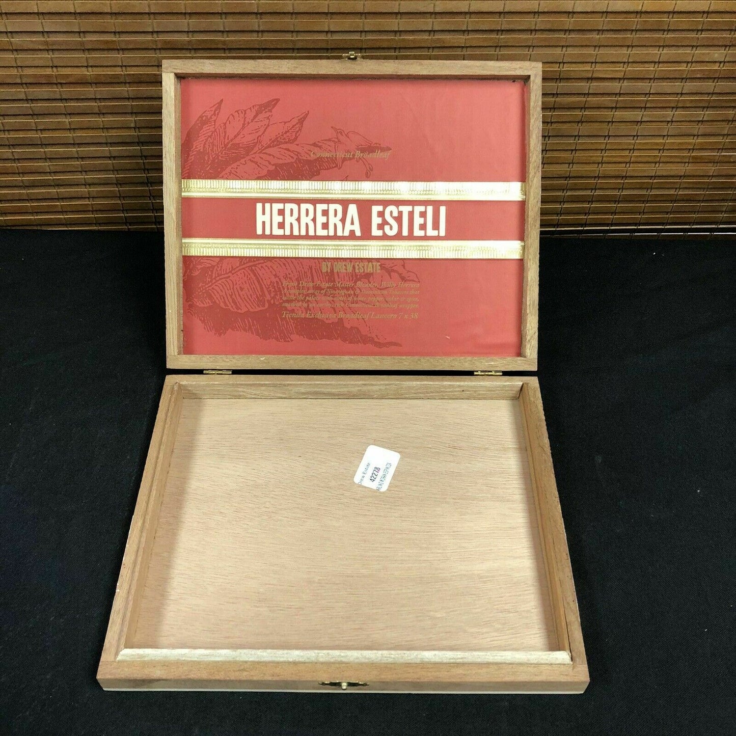 Herrera Esteli Lancero Empty Wooden Cigar Box 10x8x1