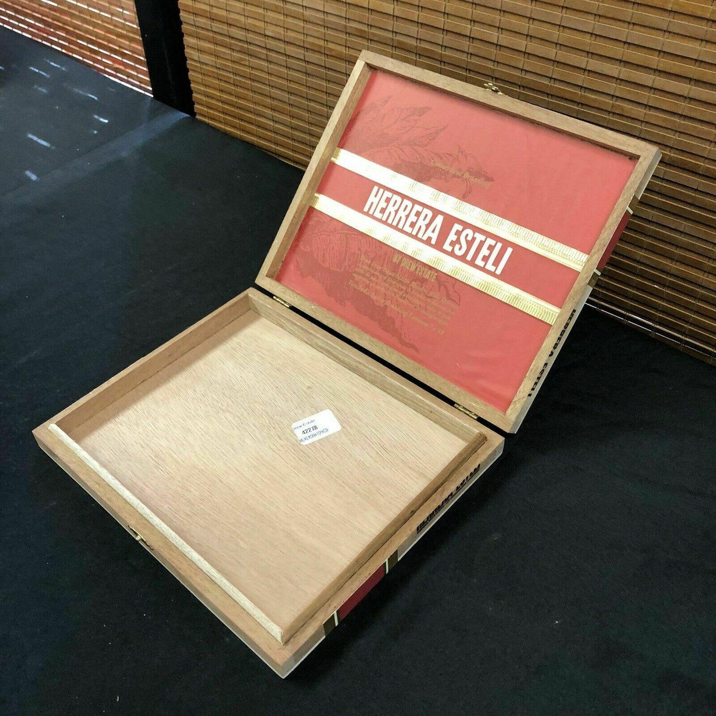 Herrera Esteli Lancero Empty Wooden Cigar Box 10x8x1