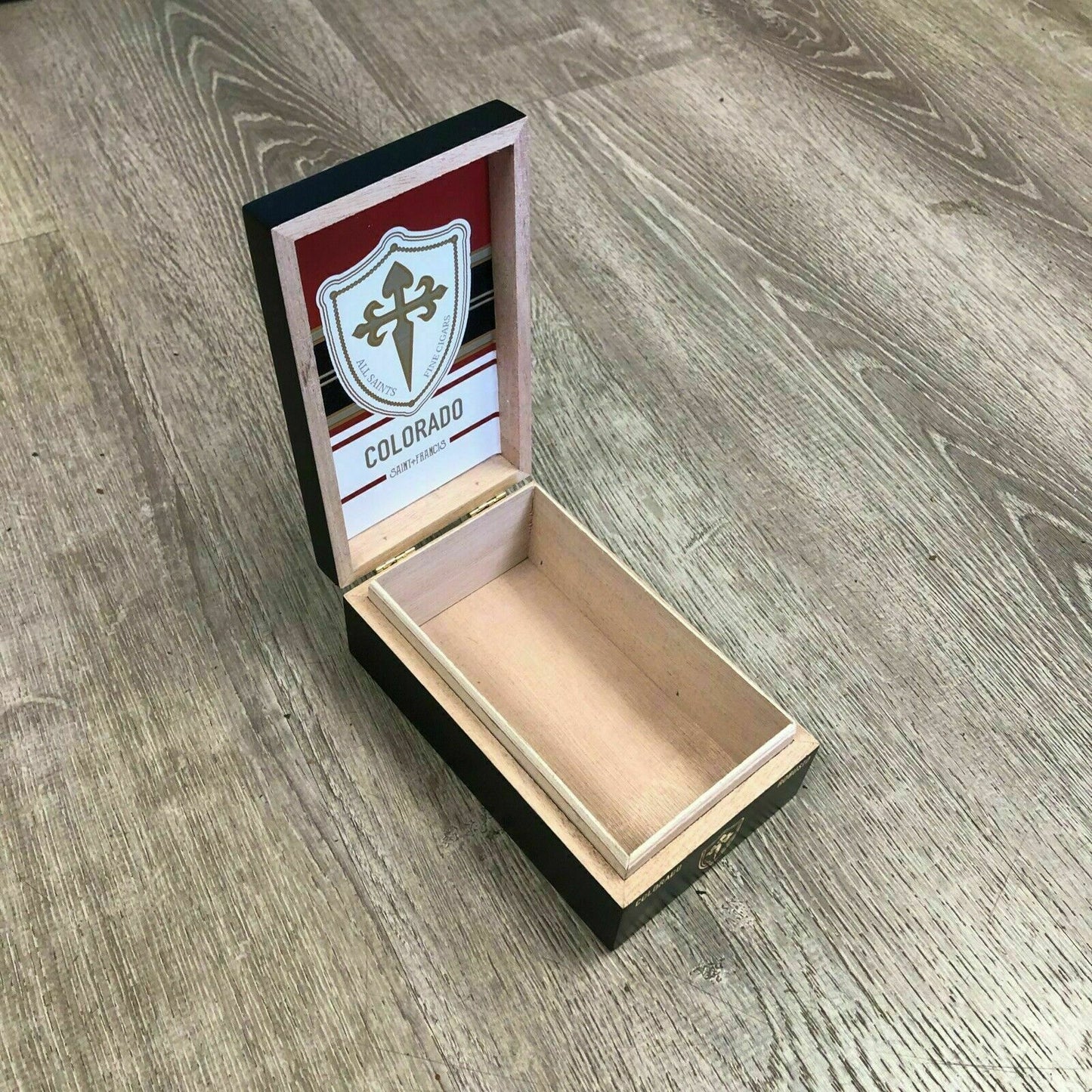 All Saints Cigars Saint Francis Colorado Robusto Empty Wooden Cigar Box 4x5.5x2