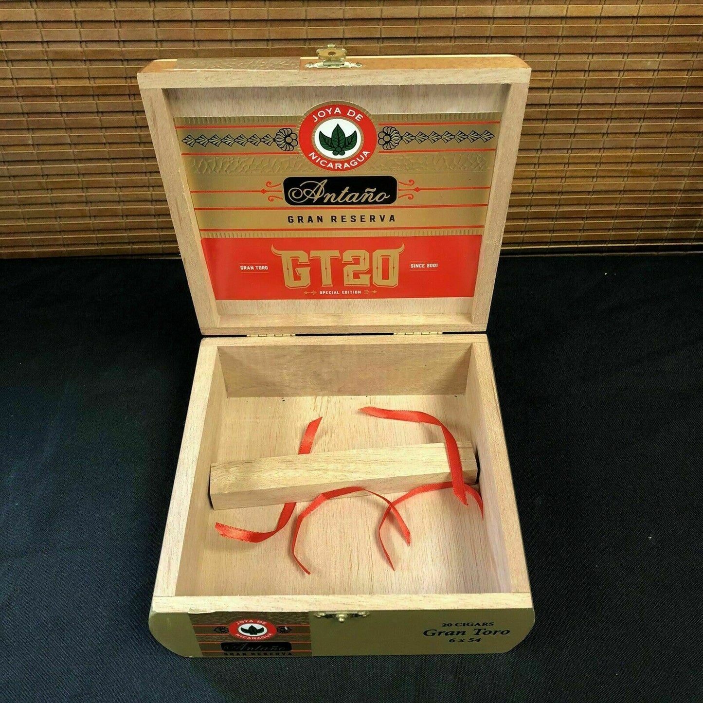 Joya De Nicaragua Antano GT20 Gran Toro Empty Wooden Cigar Box 7x7x2