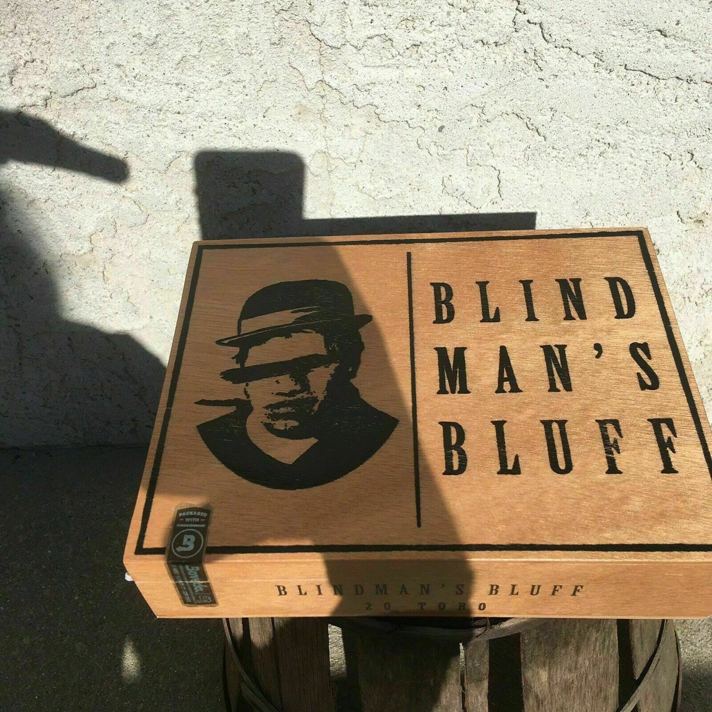 Blind Man’s Bluff Magnum Empty Wooden Cigar Box 10.25x7x2.25