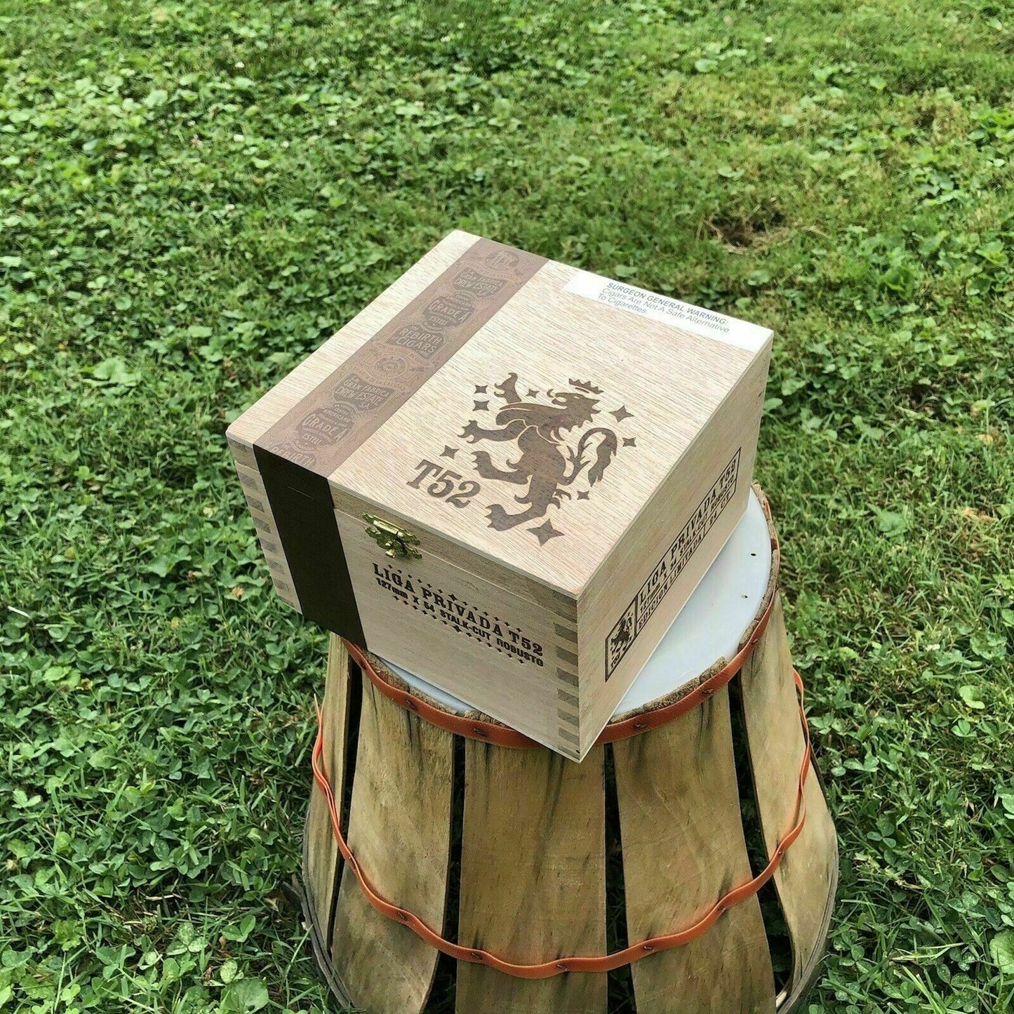 Liga Privada T52 Robusto Empty Wooden Cigar Box 6.25x6.25x4.25