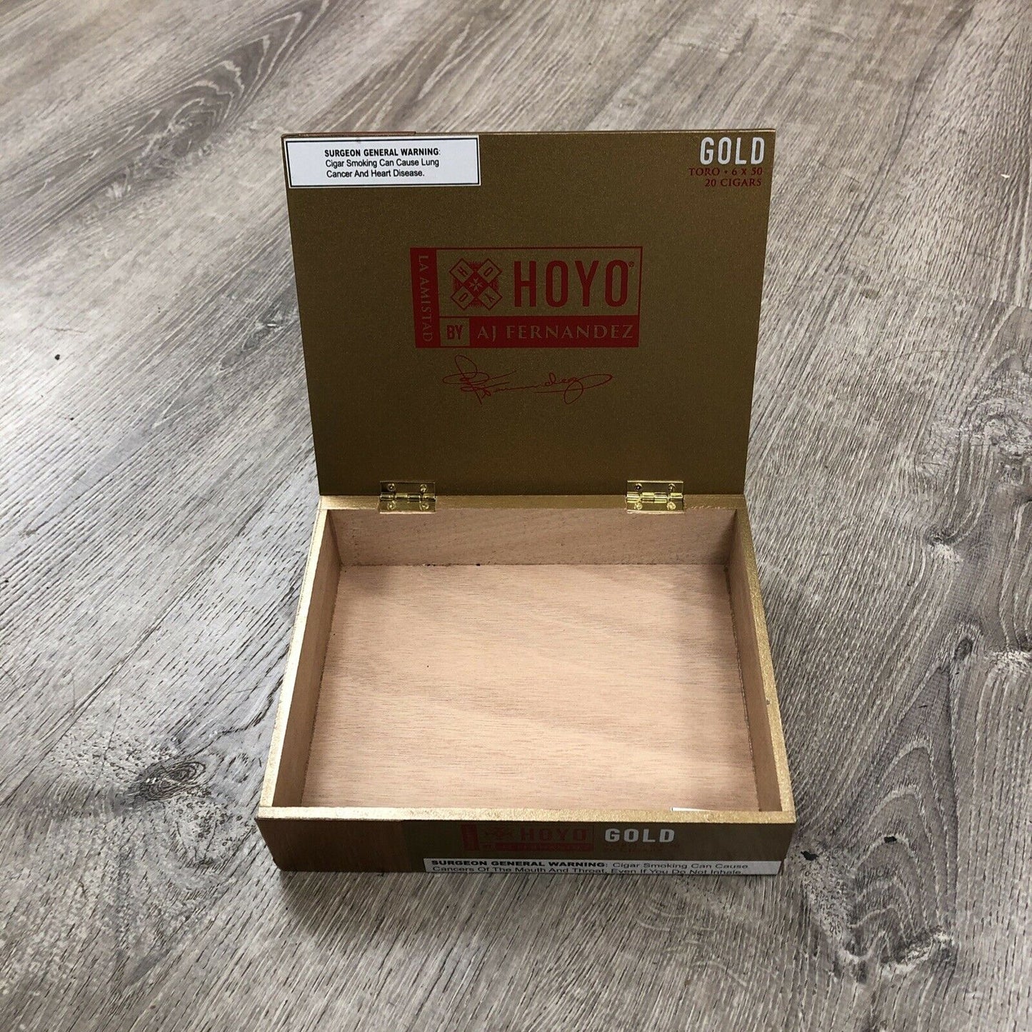 Hoyo De Monterrey Gold Toro Empty Wooden Cigar Box 8x6.75x2