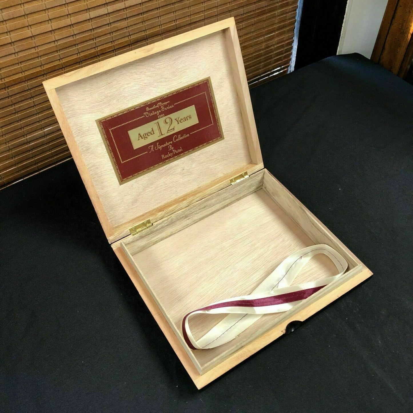 Rocky Patel Vintage Series 1990 Robusto Empty Wooden Cigar Box 8.5x6.5x2