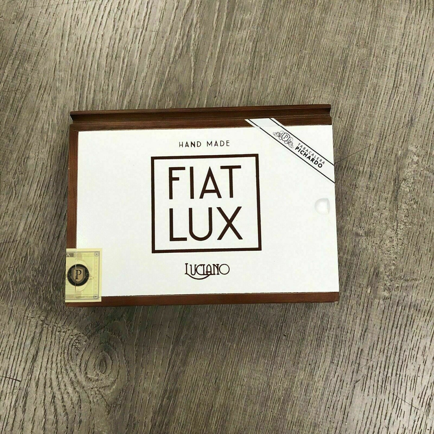 Fiat Lux Intuitions Empty Wooden Cigar Box 9.25x6x2