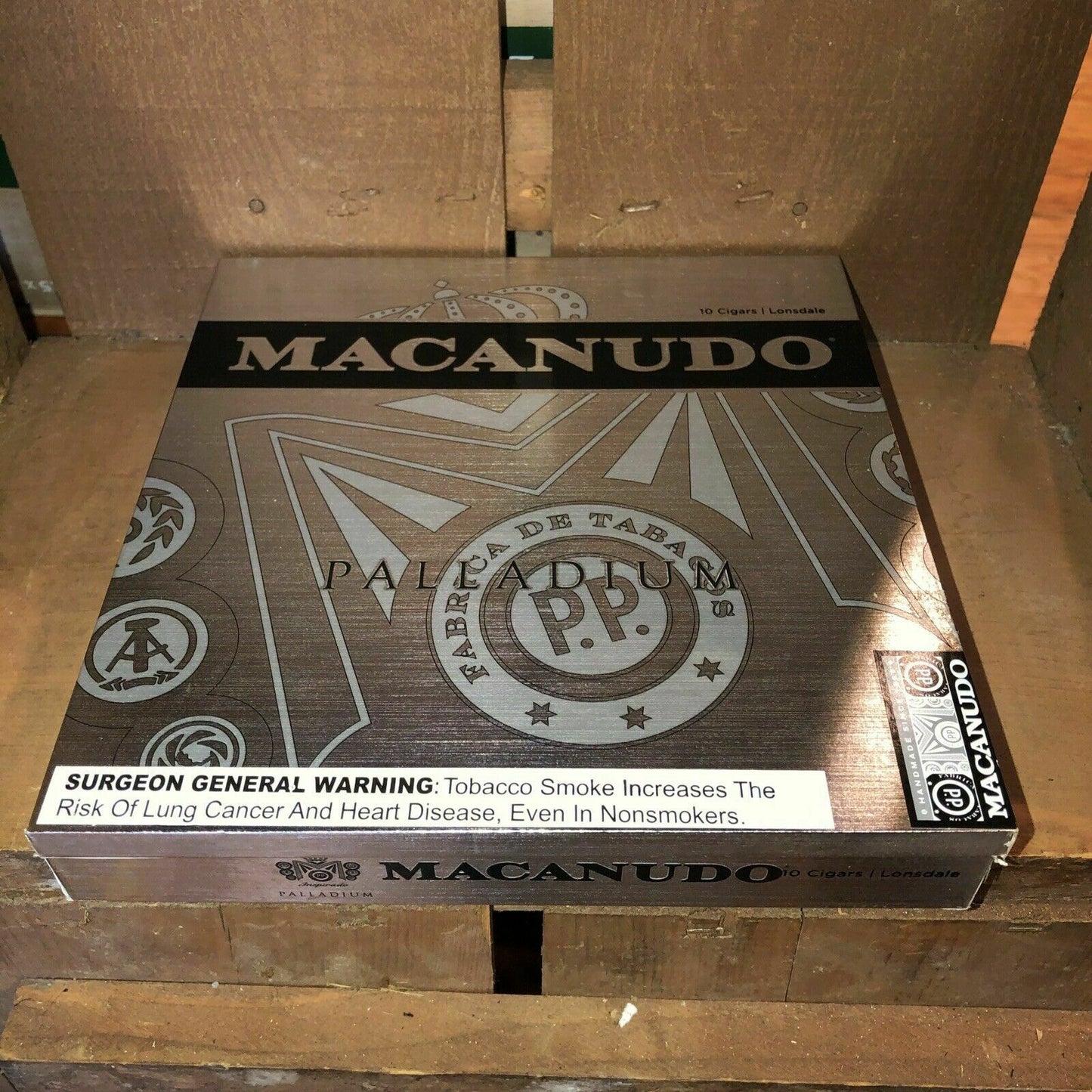 Macanudo Palladium Empty Wooden Cigar Box 8.25x8x1.5