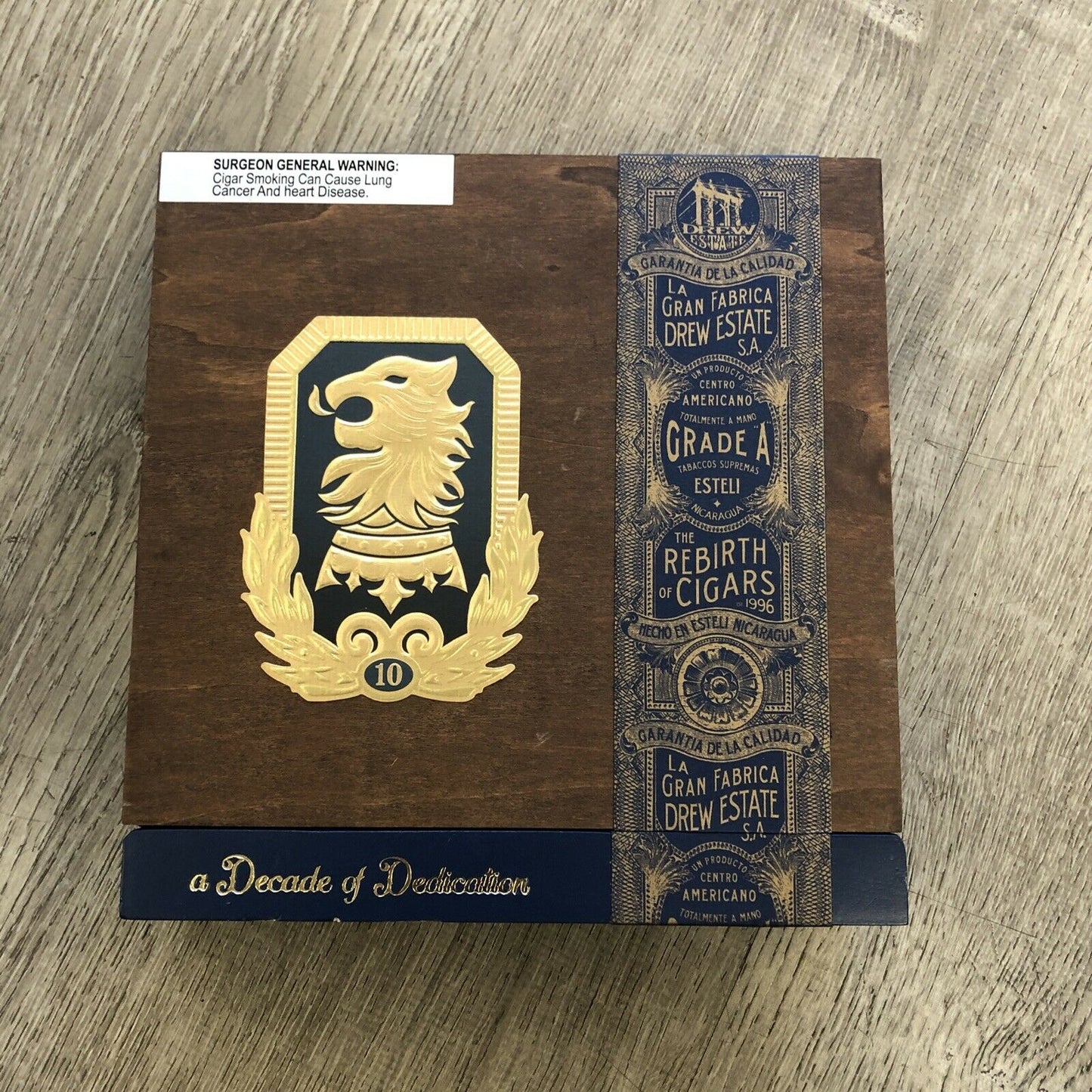 Undercrown 10 Doble Empty Wooden Cigar Box 8.5x9x2