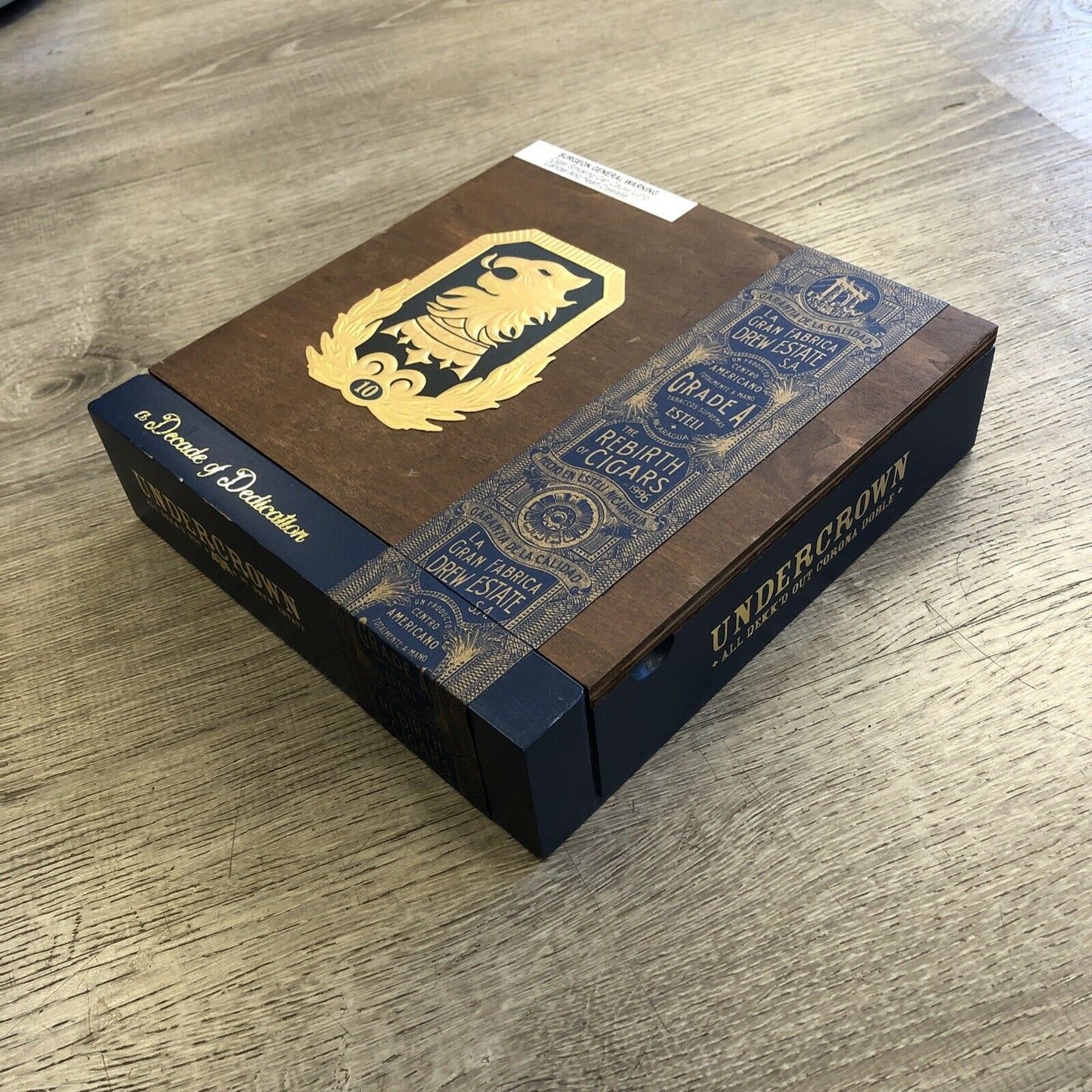 Undercrown 10 Doble Empty Wooden Cigar Box 8.5x9x2