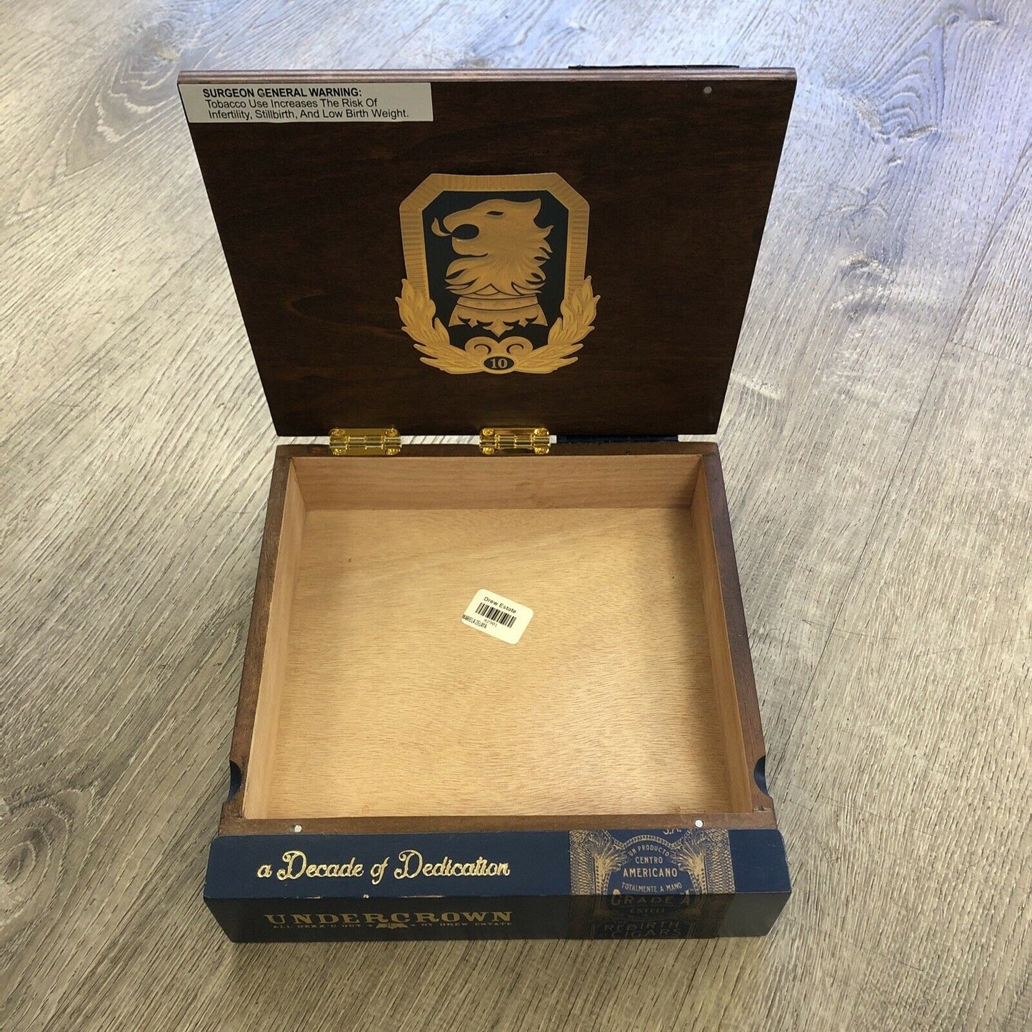 Undercrown 10 Doble Empty Wooden Cigar Box 8.5x9x2