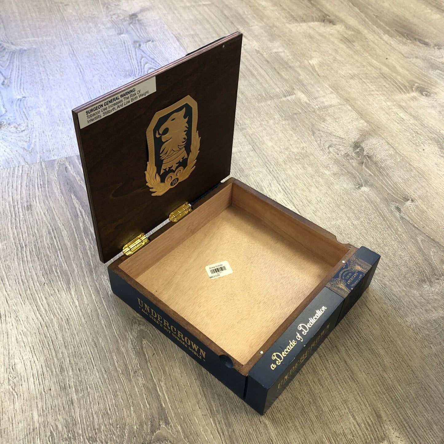 Undercrown 10 Doble Empty Wooden Cigar Box 8.5x9x2