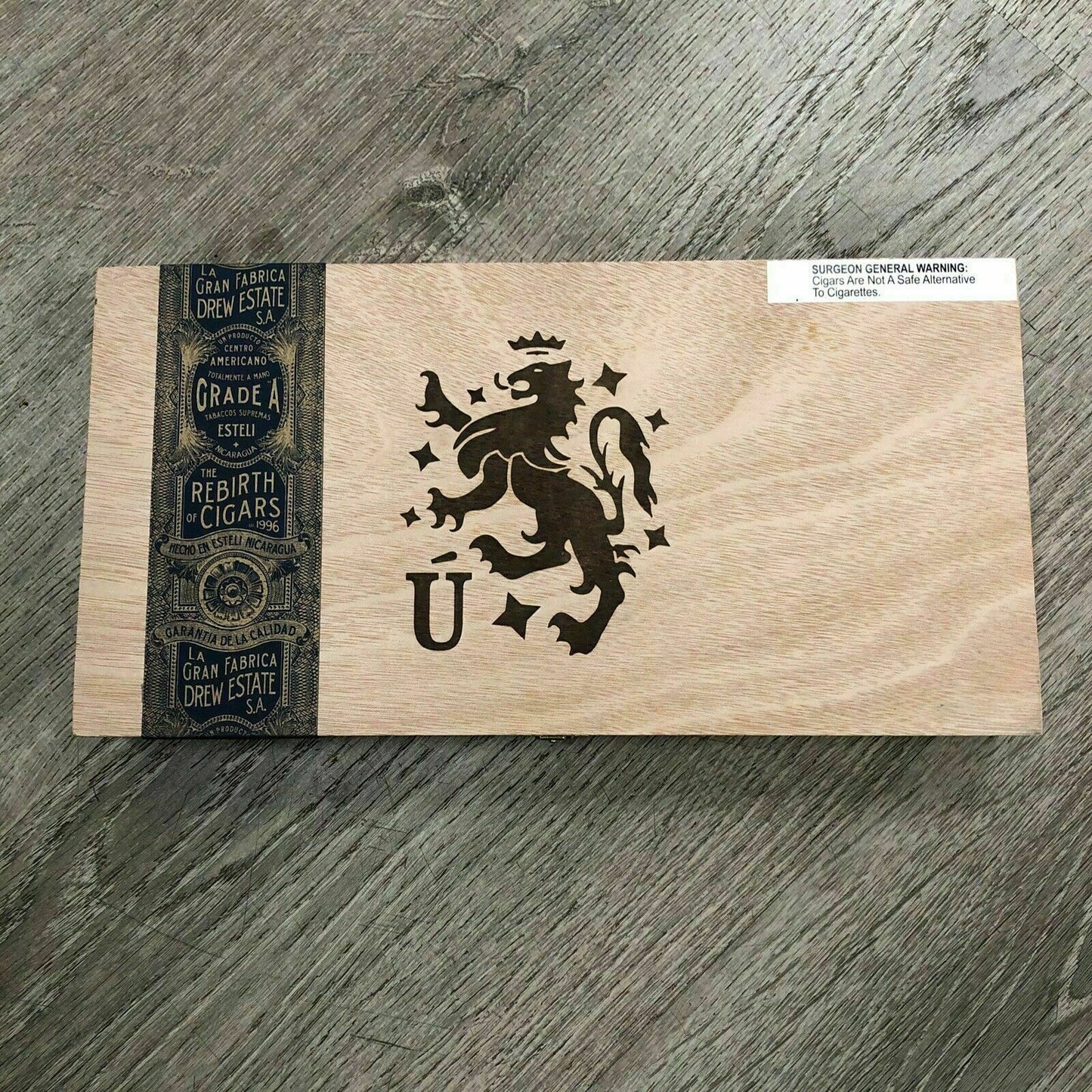 Liga Privada Feral Flying Pig Empty Wooden Cigar Box 13x6.5x1.5