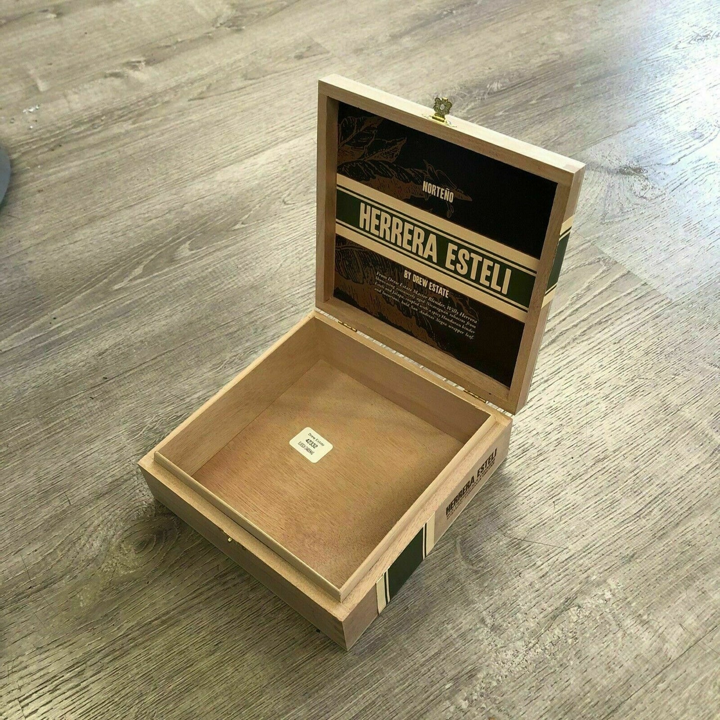 Herrera Esteli Norteno Lonsdale Empty Wooden Cigar Box 7.5x8x2.5