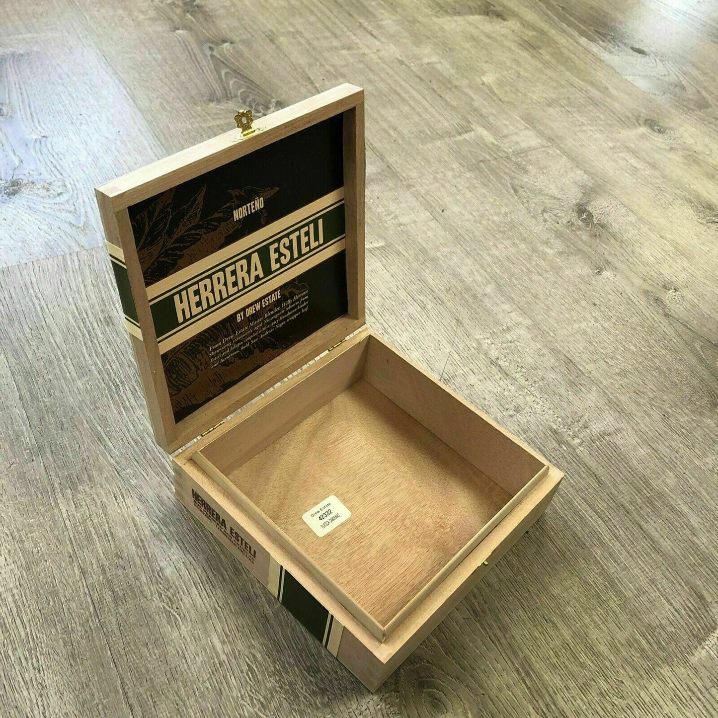 Herrera Esteli Norteno Lonsdale Empty Wooden Cigar Box 7.5x8x2.5