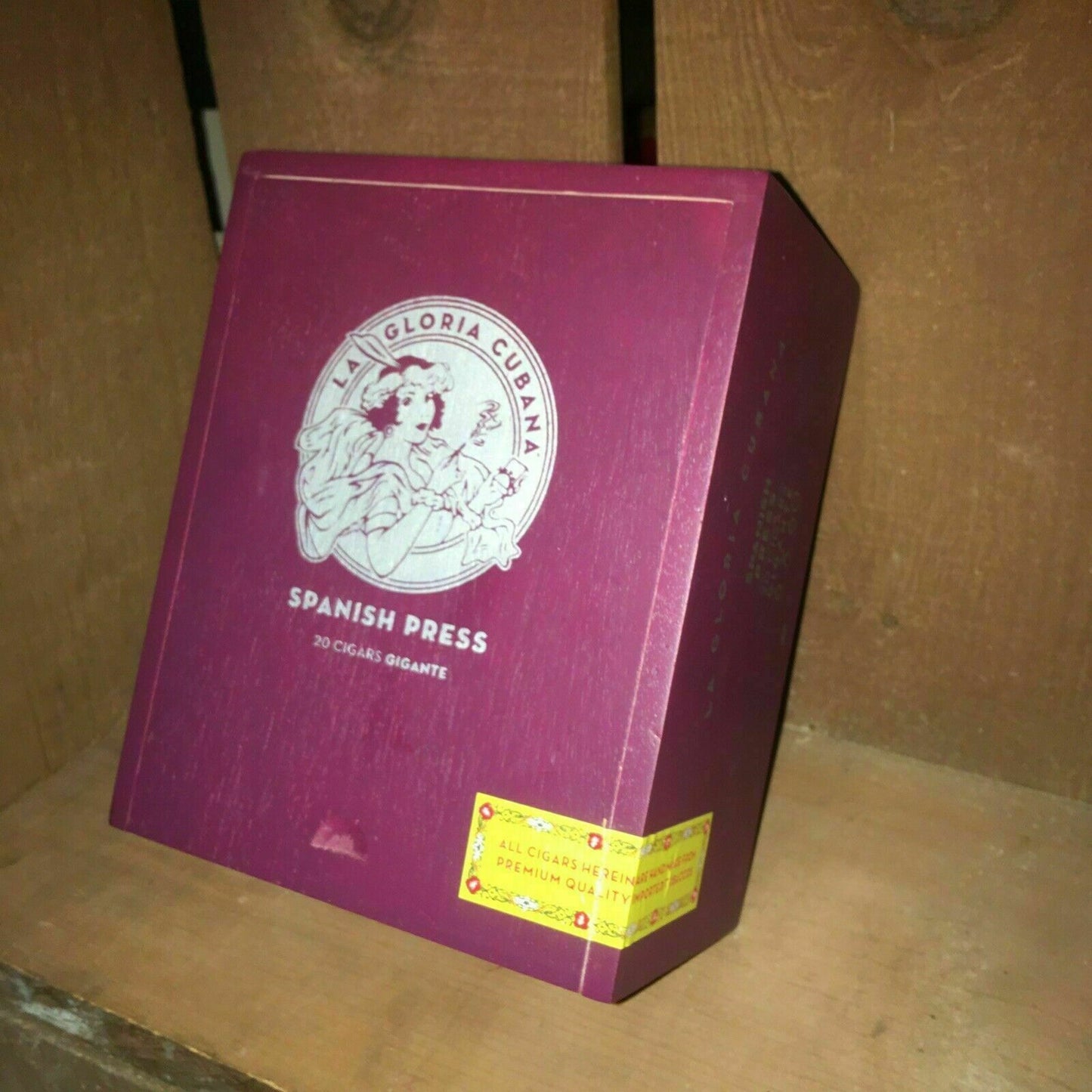 La Gloria Spanish Press Gigante Empty Wooden Cigar Box 5.5x7x3.5