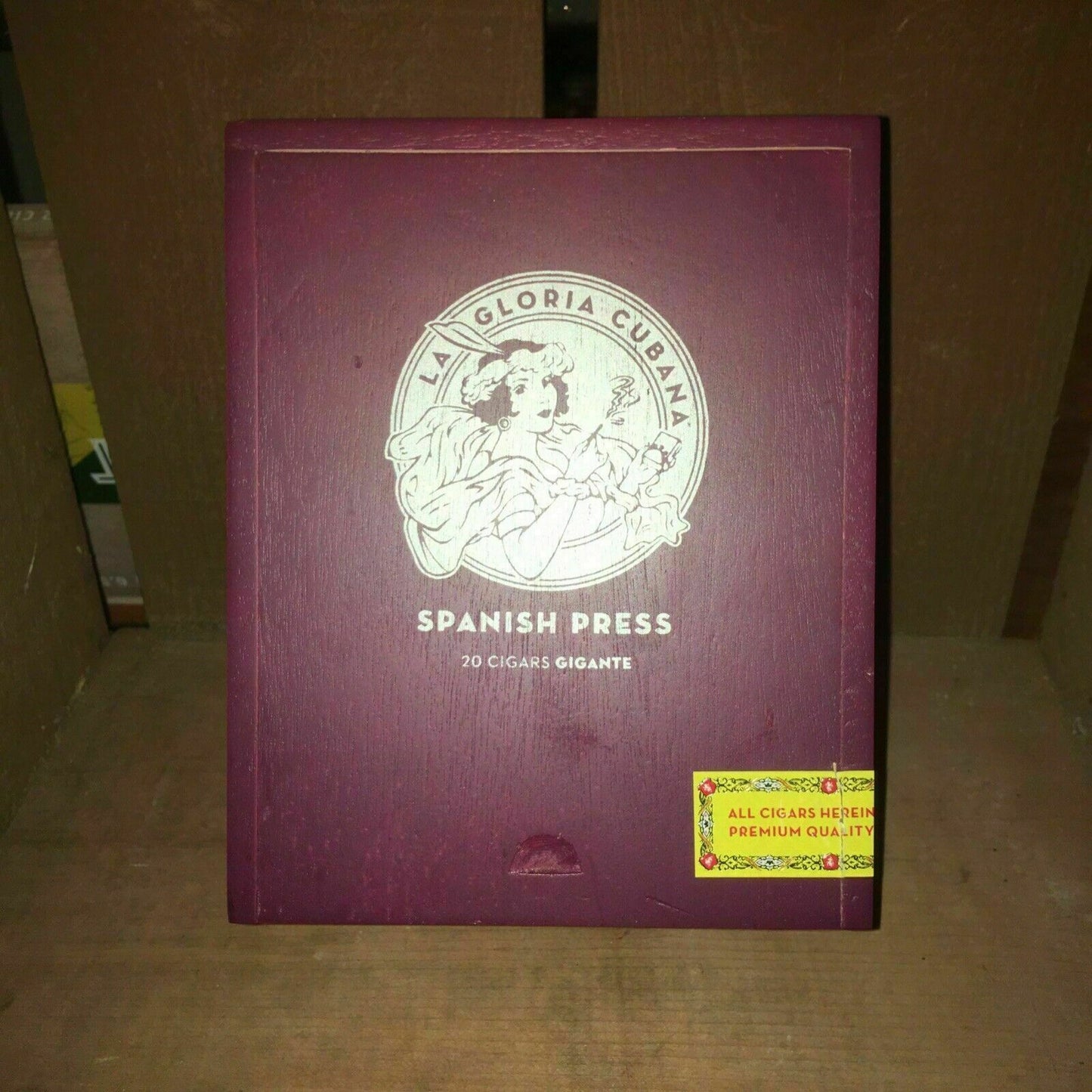 La Gloria Spanish Press Gigante Empty Wooden Cigar Box 5.5x7x3.5