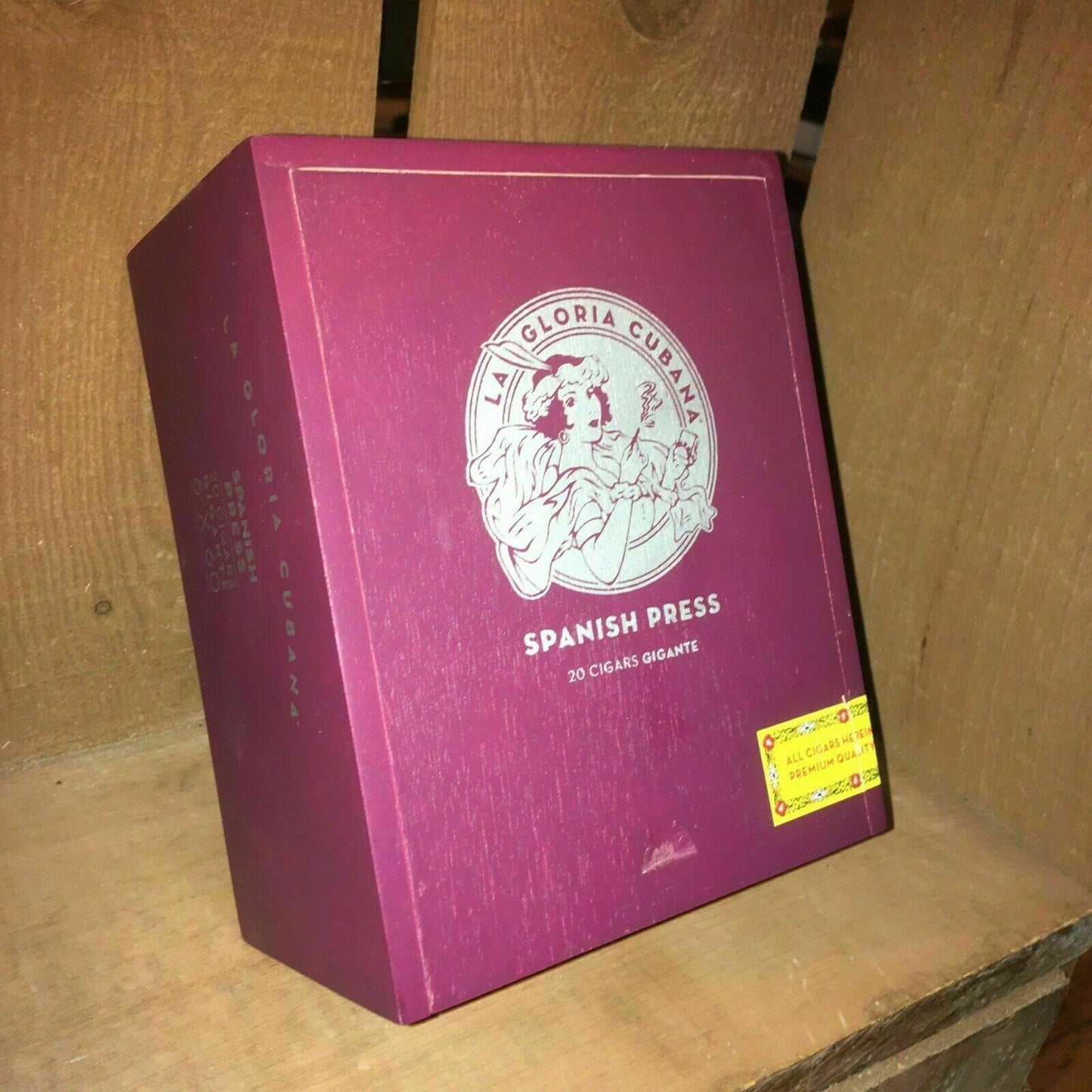 La Gloria Spanish Press Gigante Empty Wooden Cigar Box 5.5x7x3.5