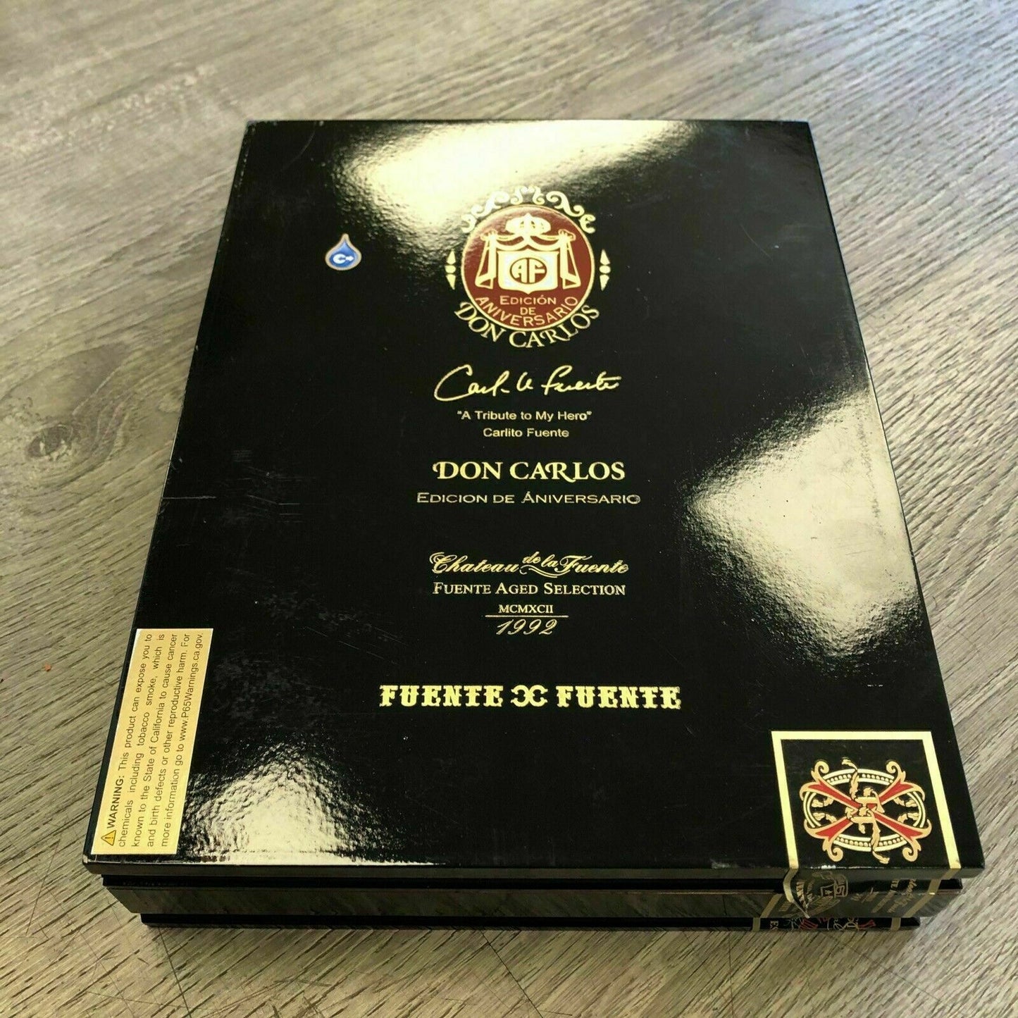 Arturo Fuente Don Carlos Anniversary Robusto Empty Wooden Cigar Box 7.5x10.25x2