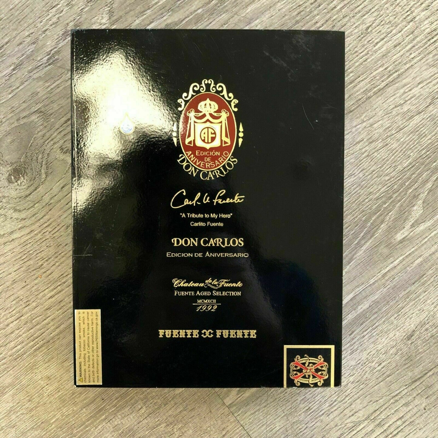 Arturo Fuente Don Carlos Anniversary Robusto Empty Wooden Cigar Box 7.5x10.25x2