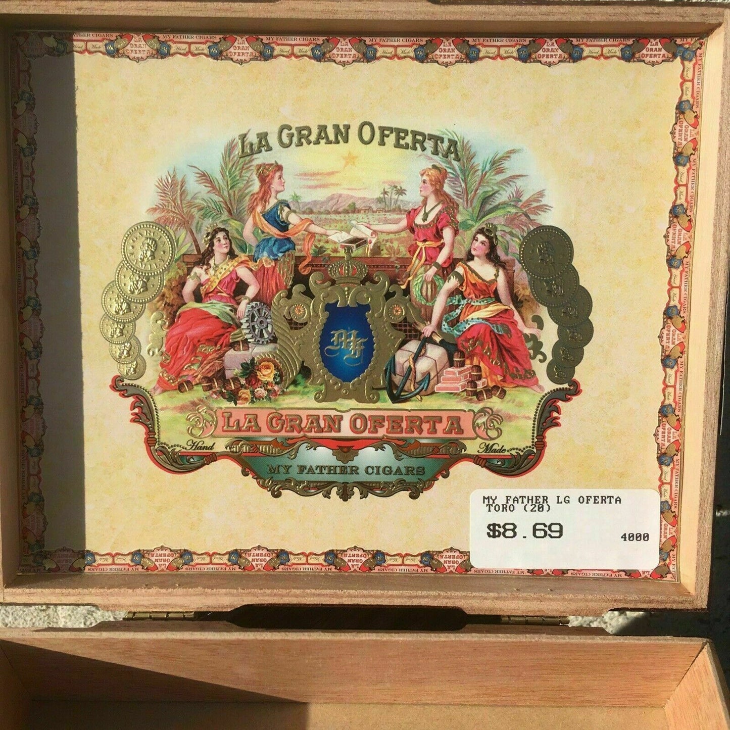 My Father Cigars La Gran Oferta Toro Empty Wooden Cigar Box 8.75x7x2