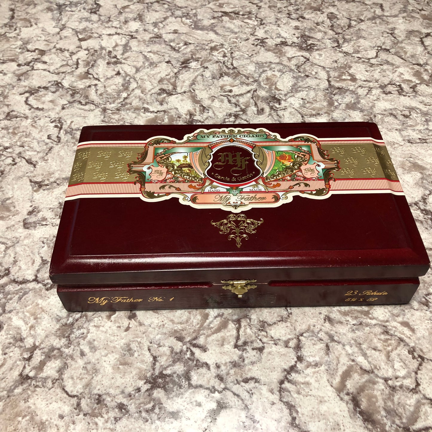 My Father Cigars No1 Robusto Empty Wooden Cigar Box 10.5x6x2.25