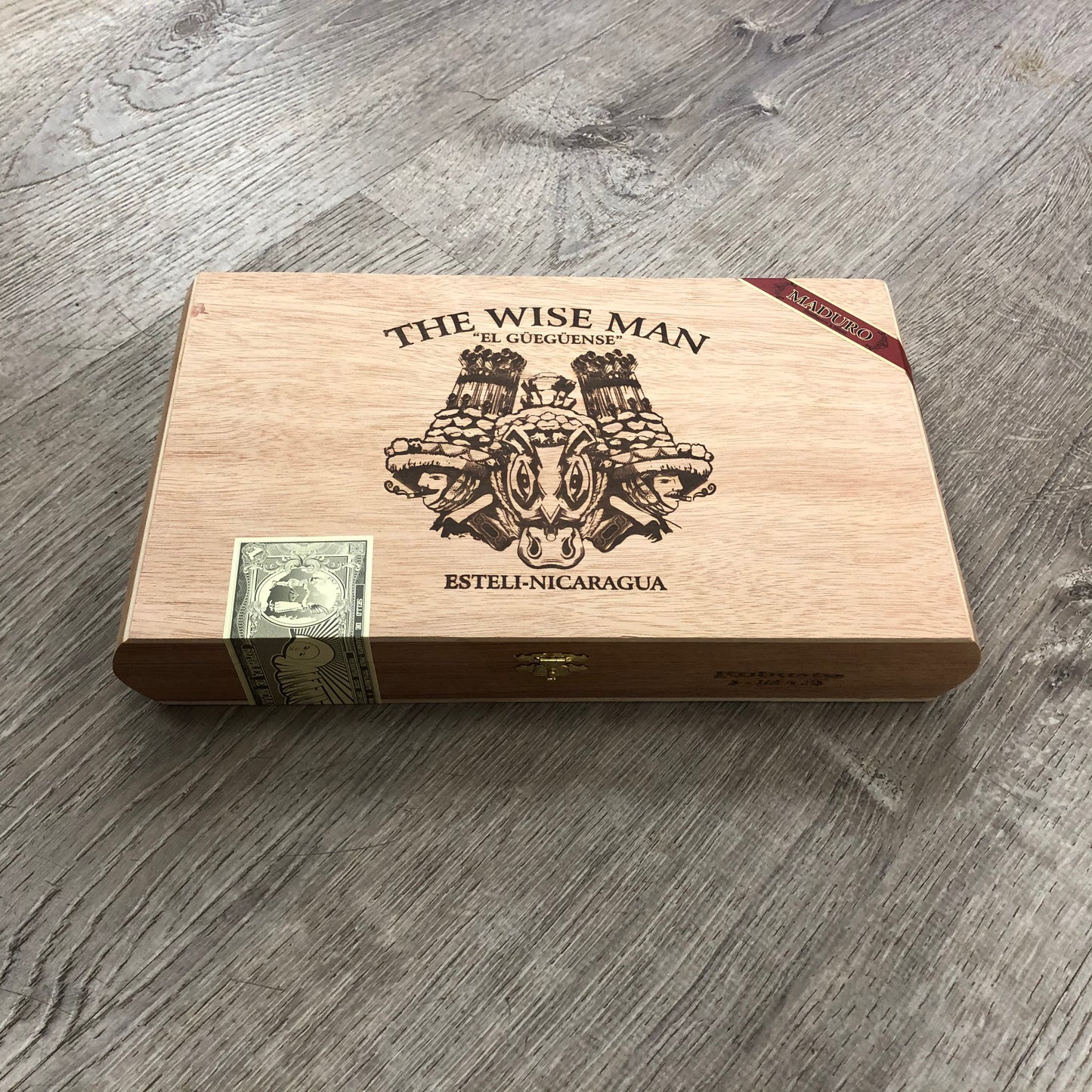 The Wise Man El Gueguense Robusto Empty Wooden Cigar Box 11.75x6.5x1.75