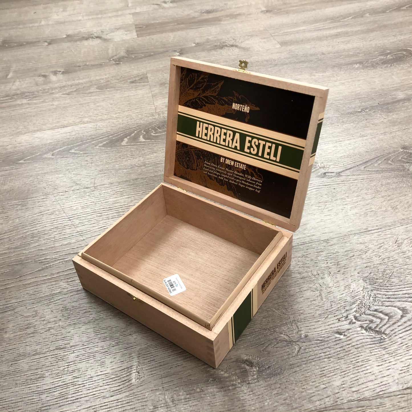 Herrera Esteli Norteno Toro Empty Wooden Cigar Box 8.5x7x2.75