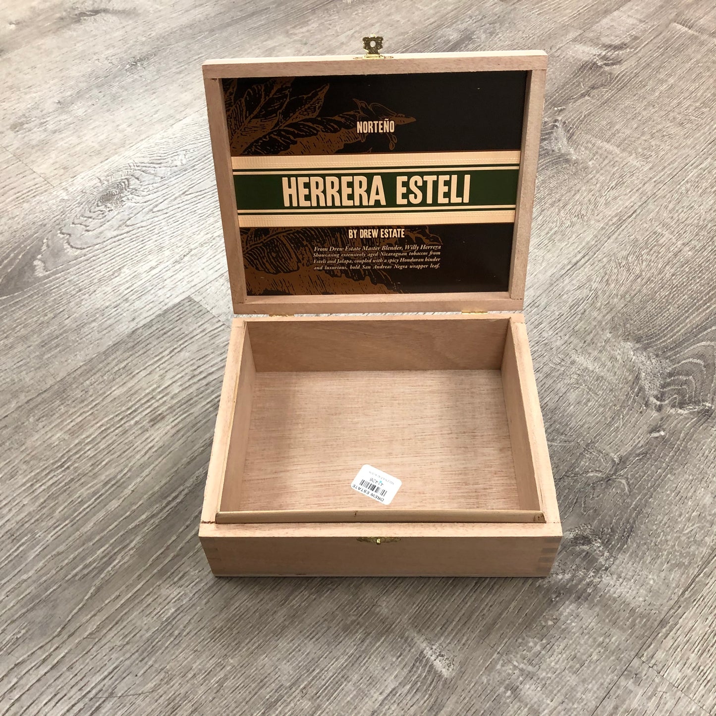 Herrera Esteli Norteno Toro Empty Wooden Cigar Box 8.5x7x2.75