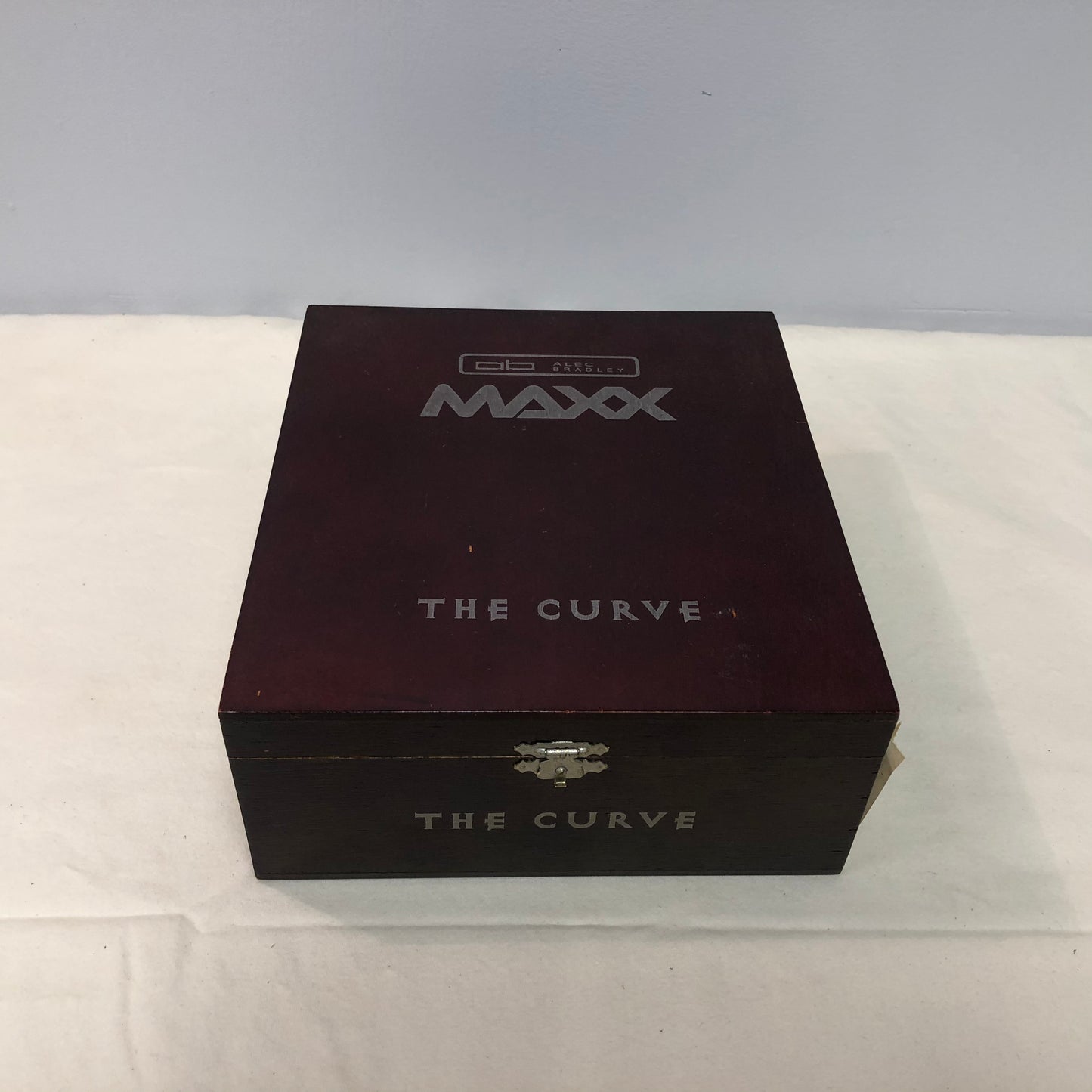 Alec Bradley Maxx The Curve Empty Wooden Cigar Box 7x7.75x3