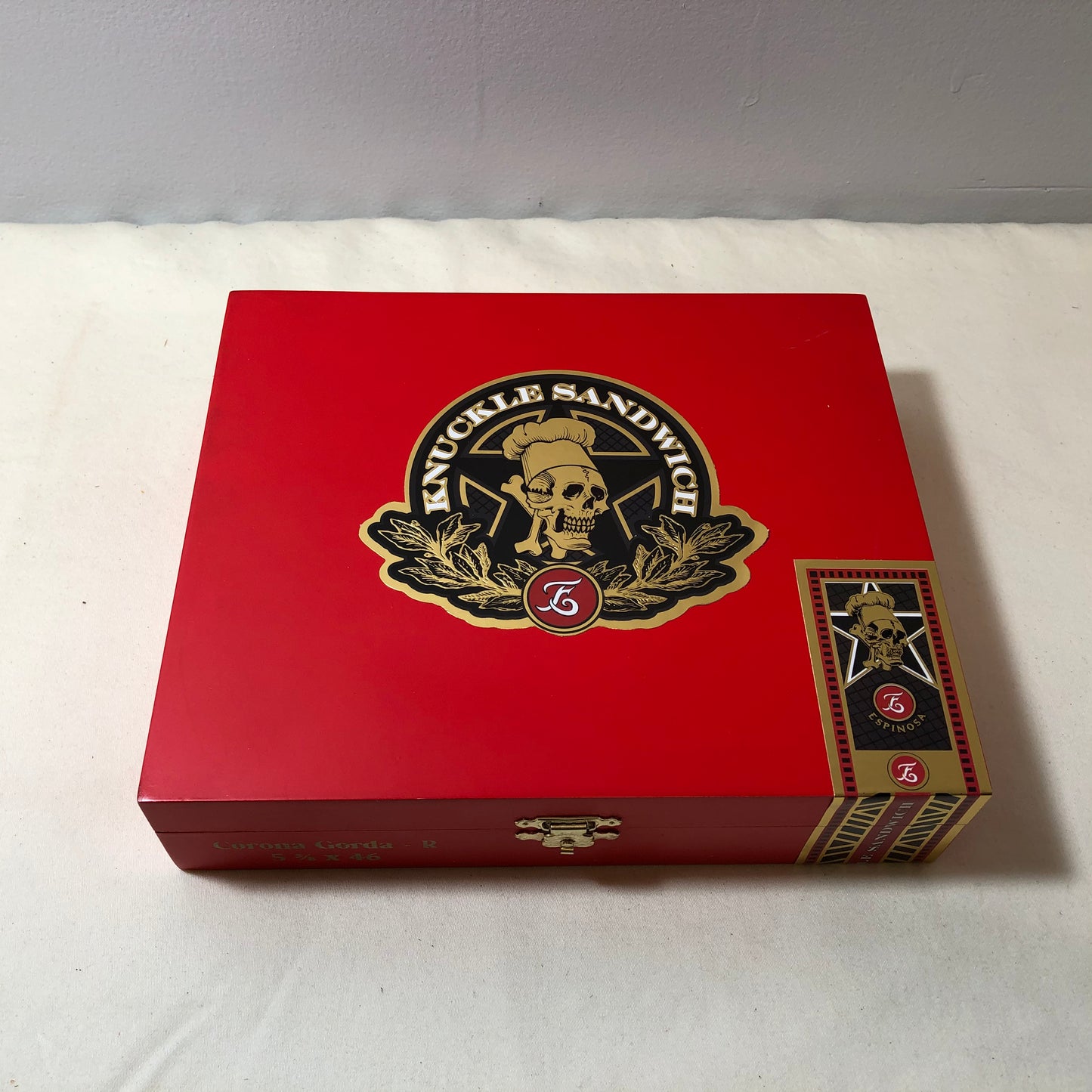 Guy Fieri Knuckle Sandwich Hab Toro Empty Wooden Cigar Box 9x7x2