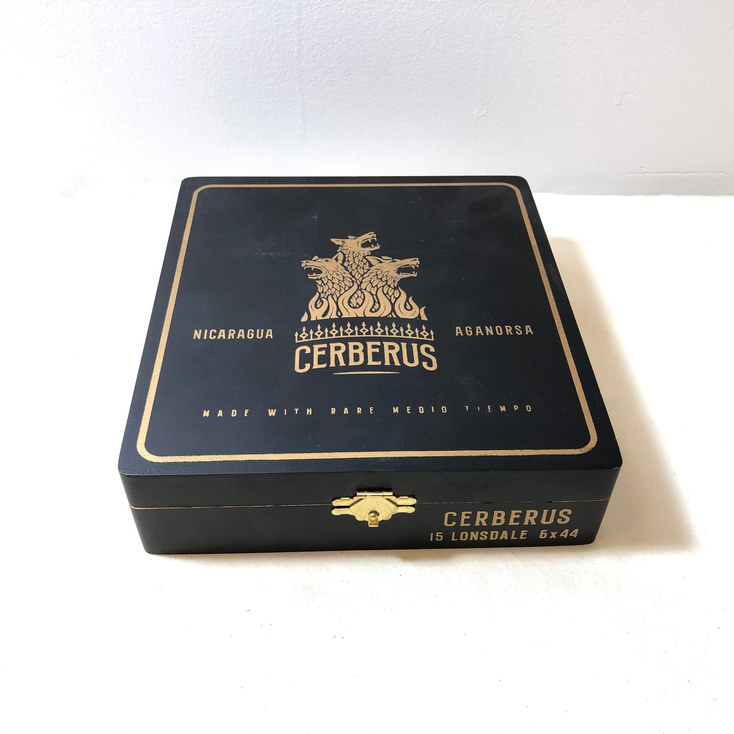 Cerberus Lonsdale Empty Wooden Cigar Box 6.5x7.25x1.75