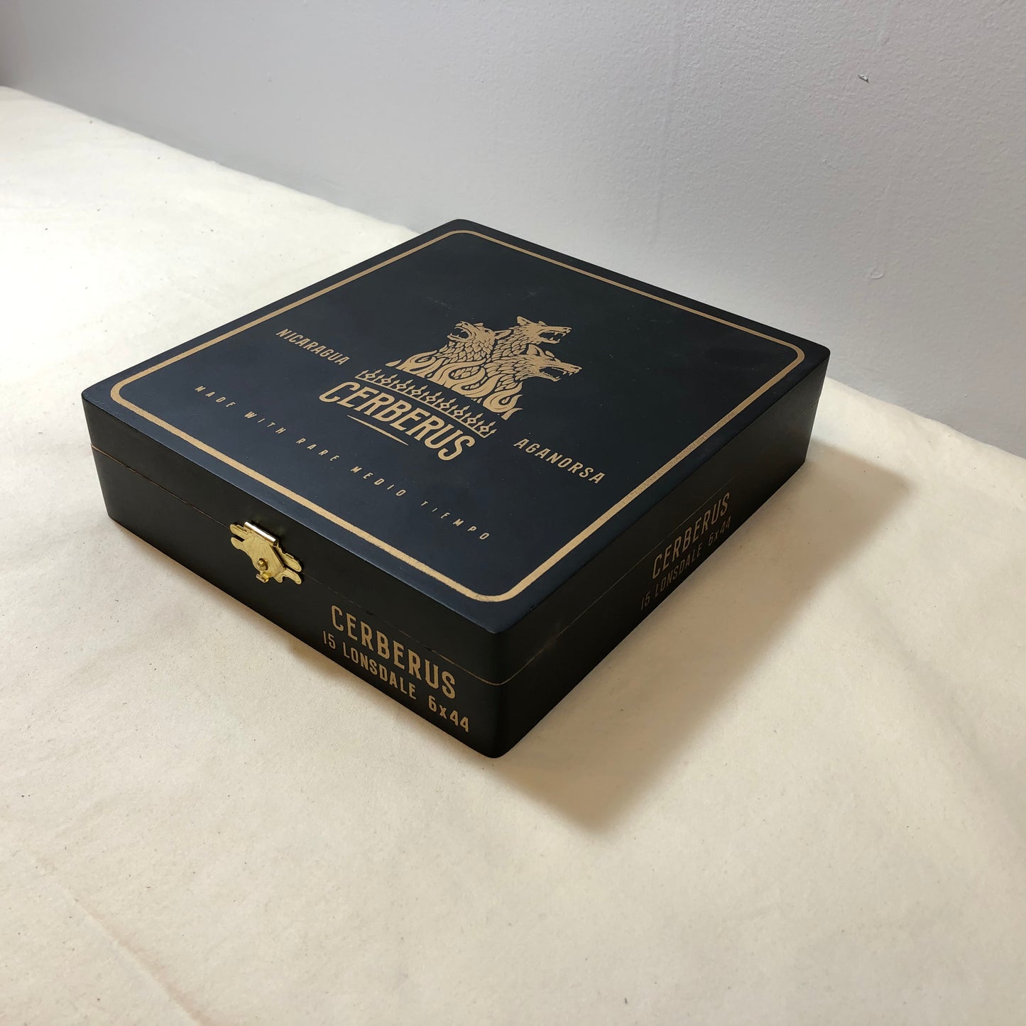 Cerberus Lonsdale Empty Wooden Cigar Box 6.5x7.25x1.75