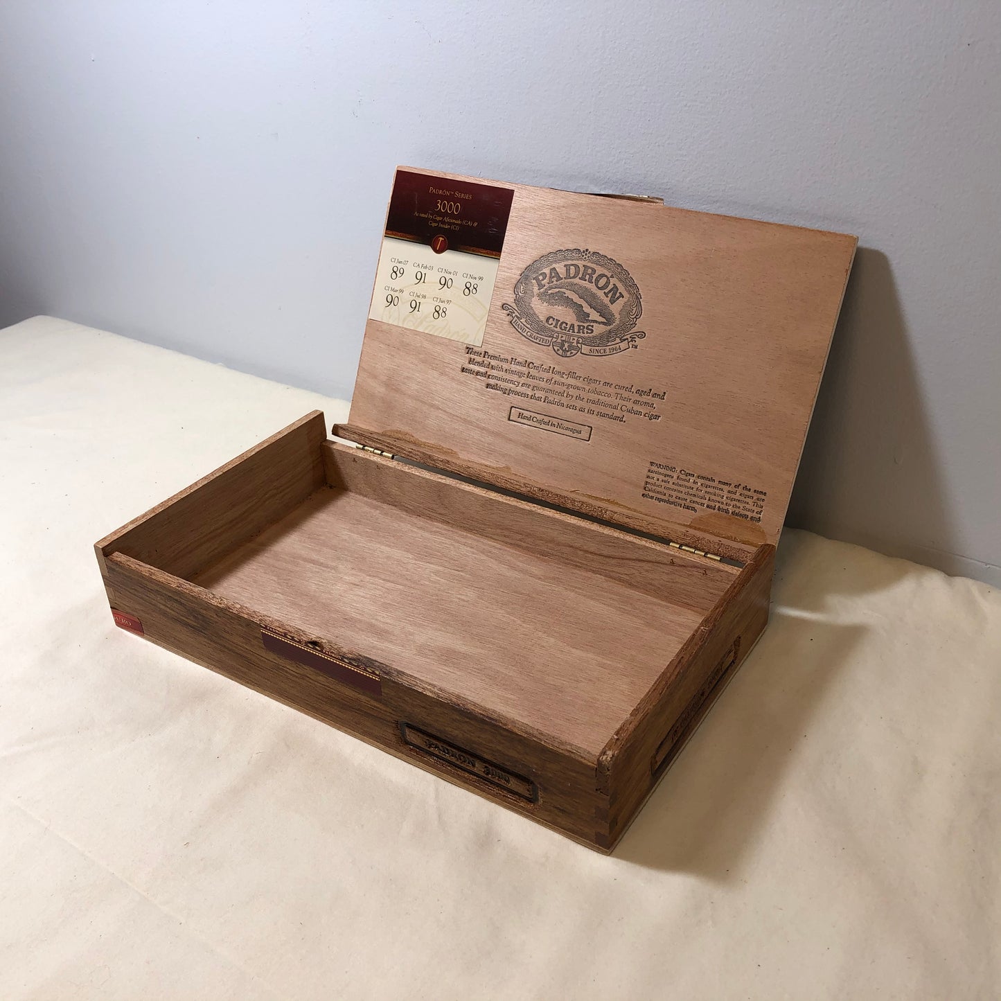 Padron 3000 Empty Wooden Cigar Box 10.5x6x1.75