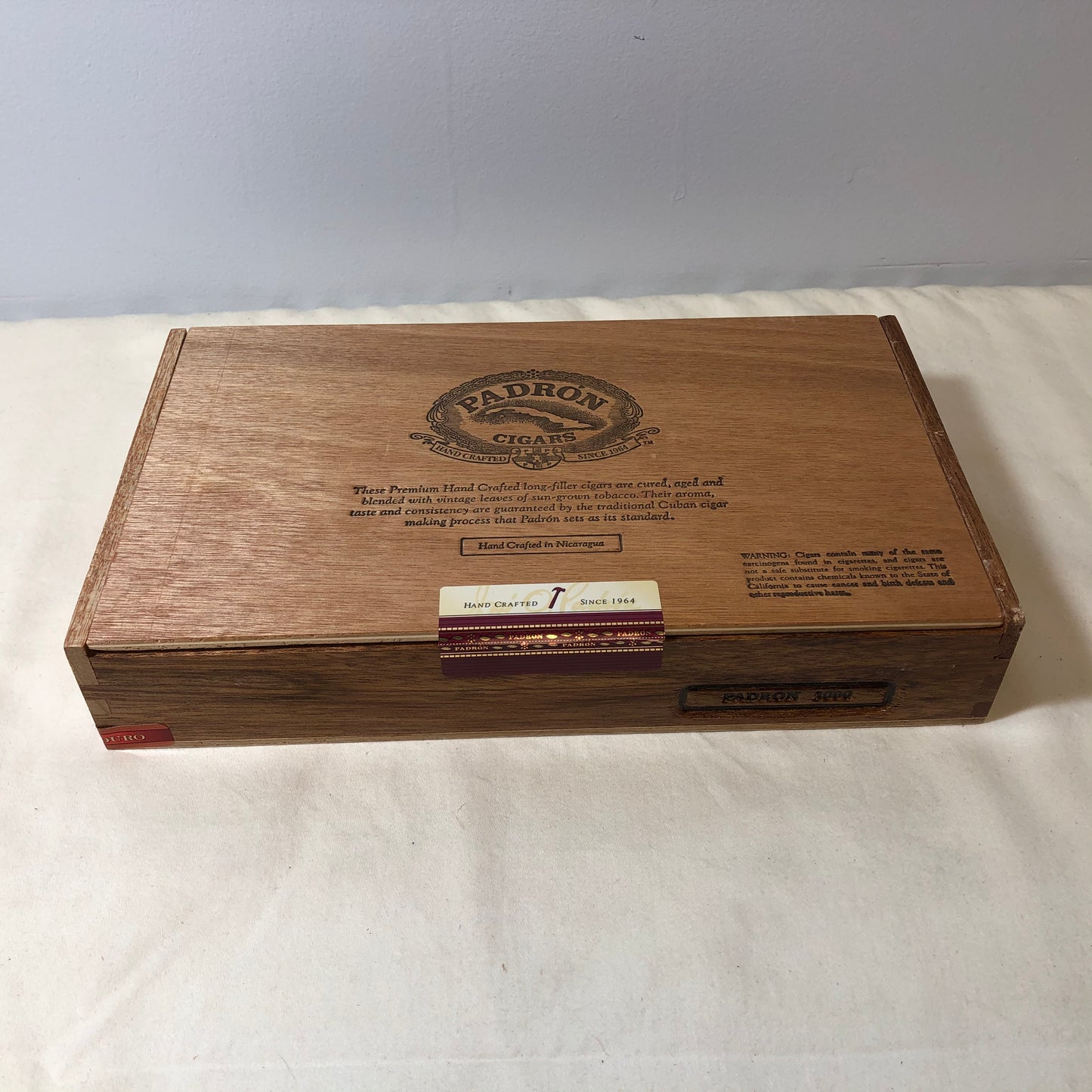 Padron 3000 Empty Wooden Cigar Box 10.5x6x1.75