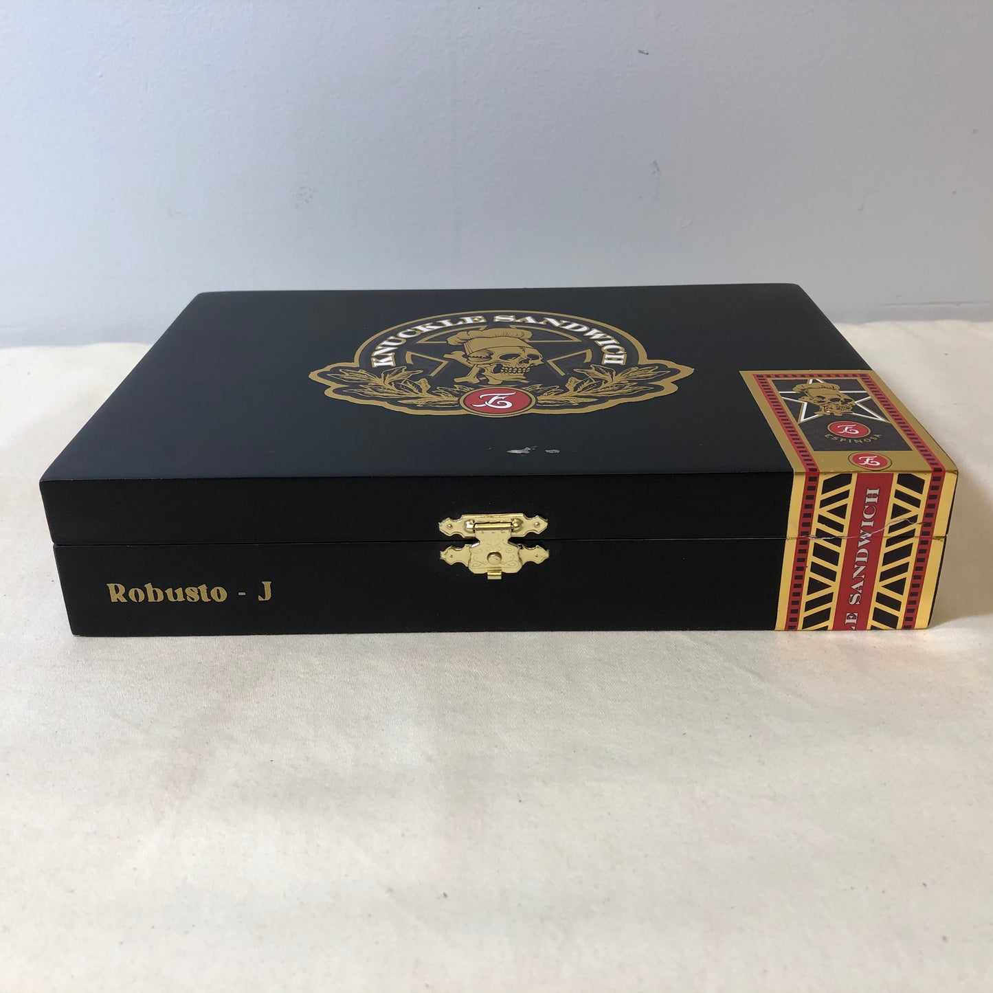 Guy Fieri Knuckle Sandwich Maduro Robusto Empty Wooden Cigar Box 8.25x6x1.75