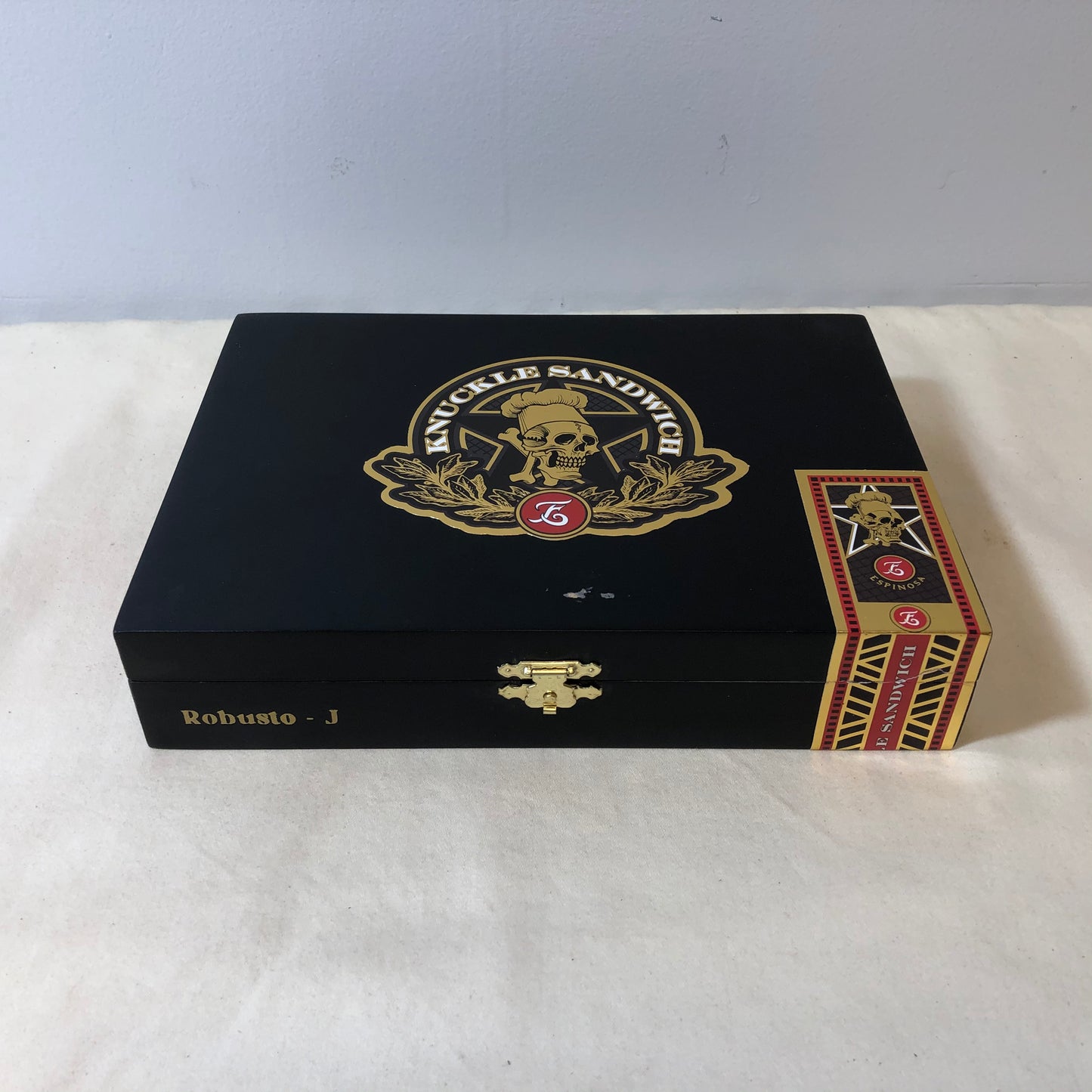 Guy Fieri Knuckle Sandwich Maduro Robusto Empty Wooden Cigar Box 8.25x6x1.75