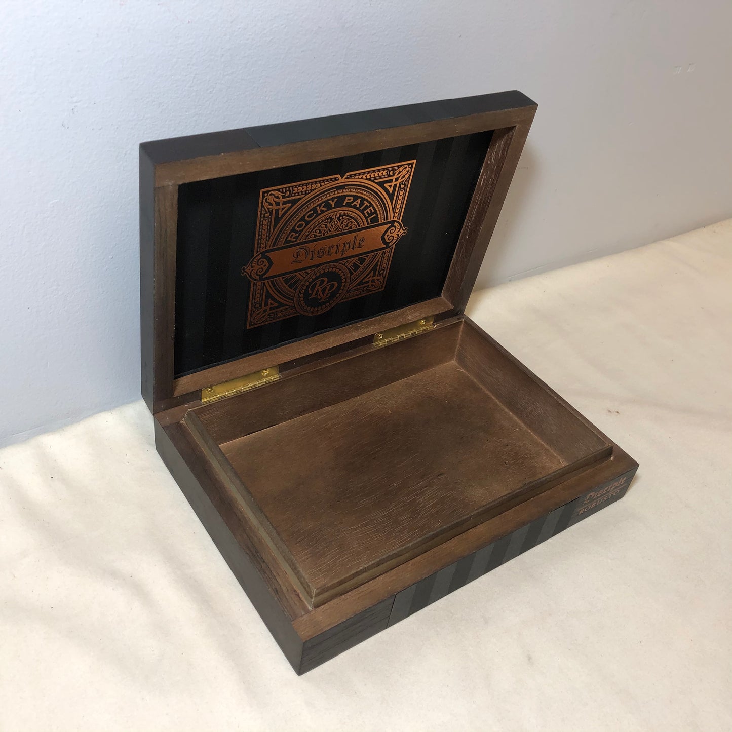 Rocky Patel Disciple Robusto Empty Wooden Cigar Box 9x6.5x2