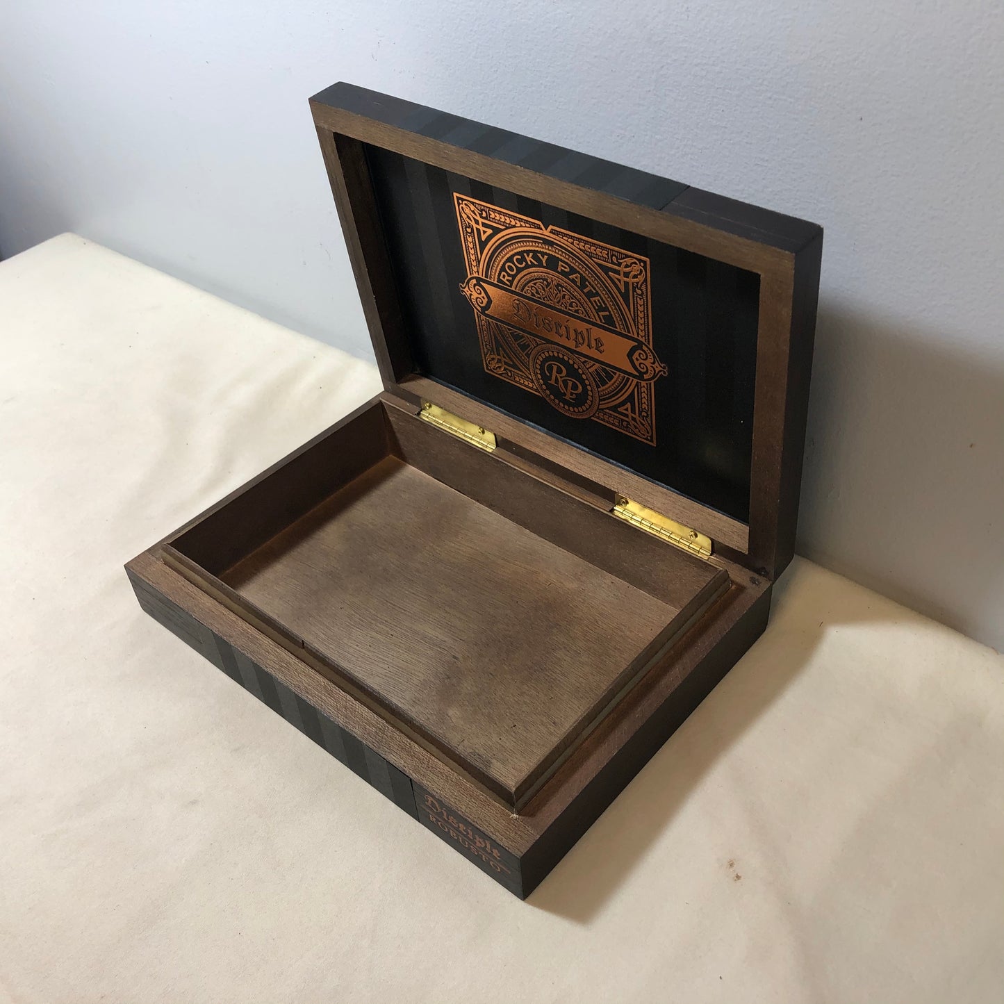 Rocky Patel Disciple Robusto Empty Wooden Cigar Box 9x6.5x2