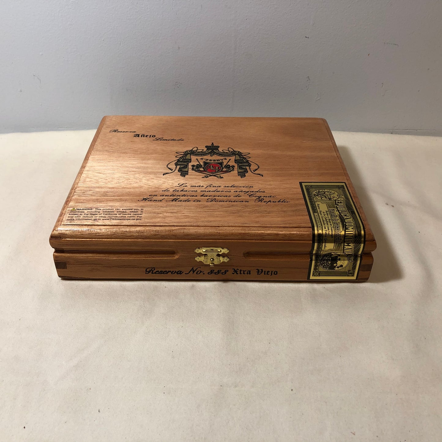 Arturo Fuente Anejo 888 Empty Wooden Cigar Box 9.5x8x2