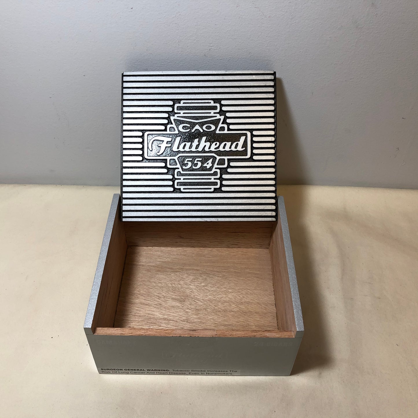 CAO Flathead Camshaft Empty Wooden Cigar Box 7x6.25x3.75