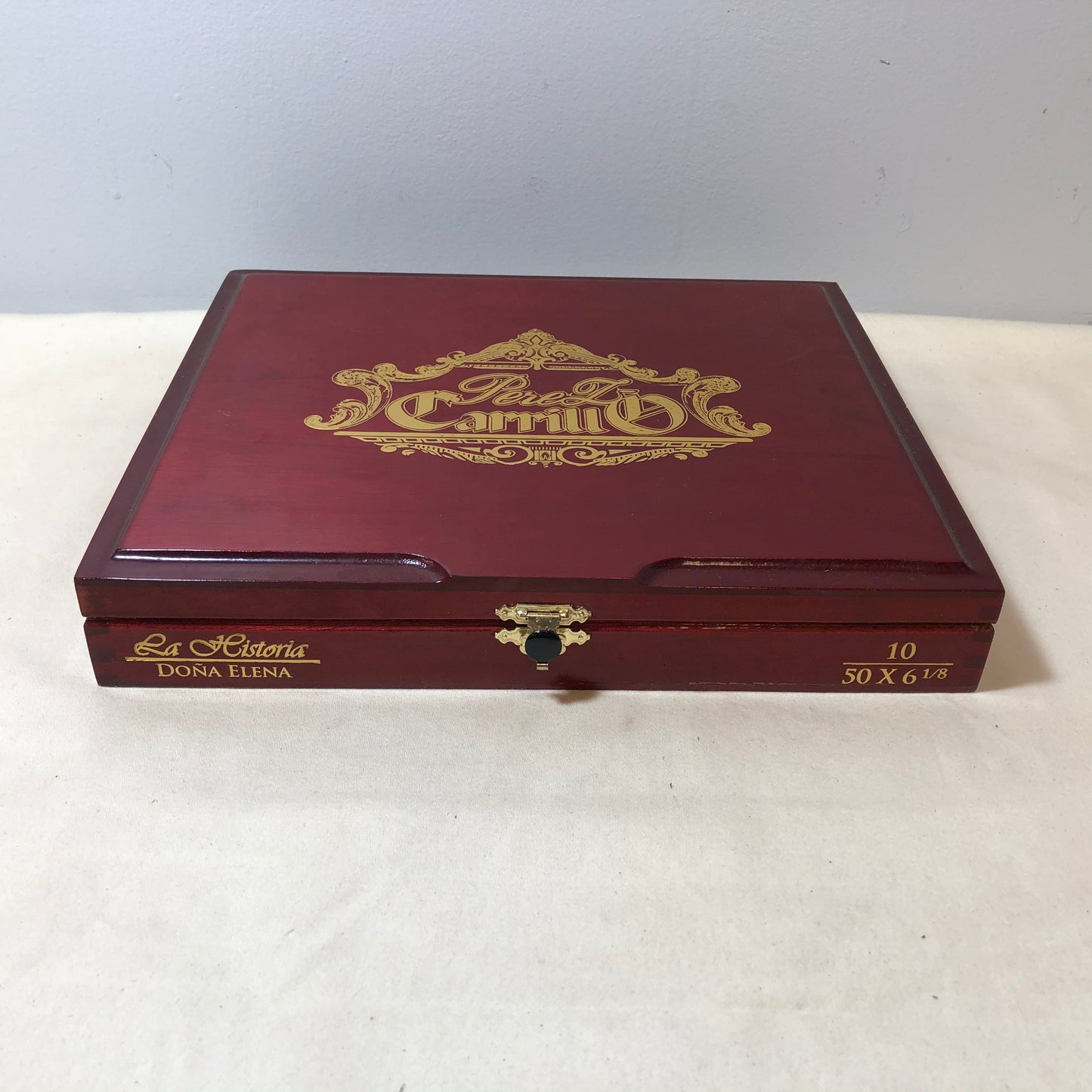 Ep Carrillo La Historia Dona Elena Empty Wooden Cigar Box 9.75x8.25x1.5