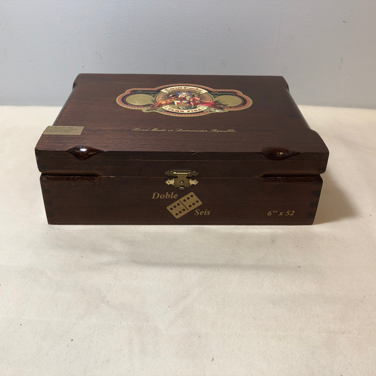 Arturo Fuente Casa Flor Fina Doble Seis Empty Wooden Cigar Box 8.75x7x2.75