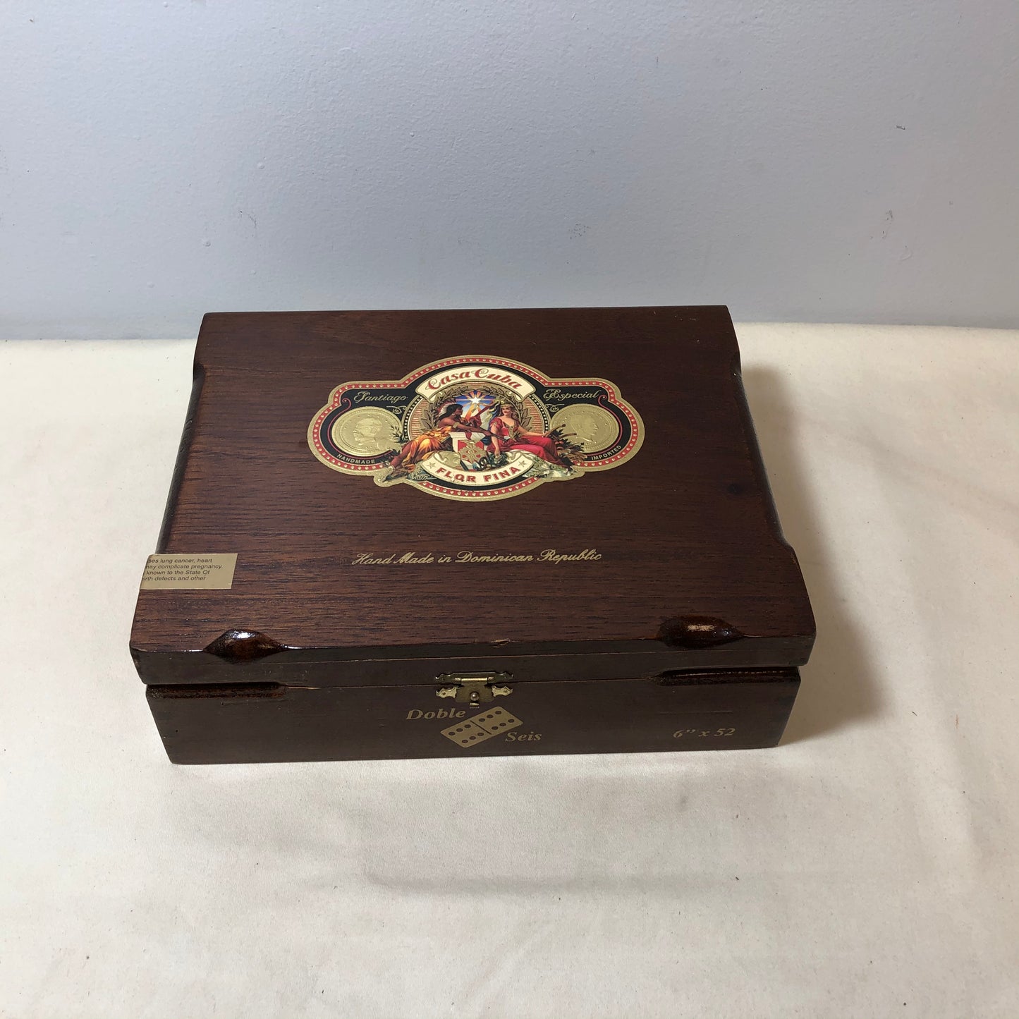 Arturo Fuente Casa Flor Fina Doble Seis Empty Wooden Cigar Box 8.75x7x2.75