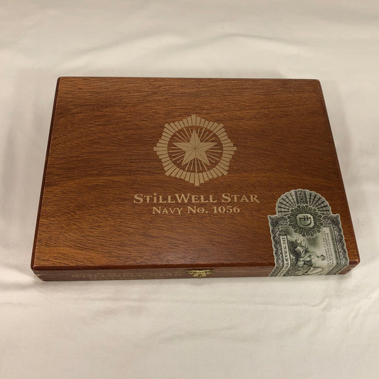 Dunbarton Stillwell Star Navy No1056 Empty Wooden Cigar Box 11.5x8.5x1.5